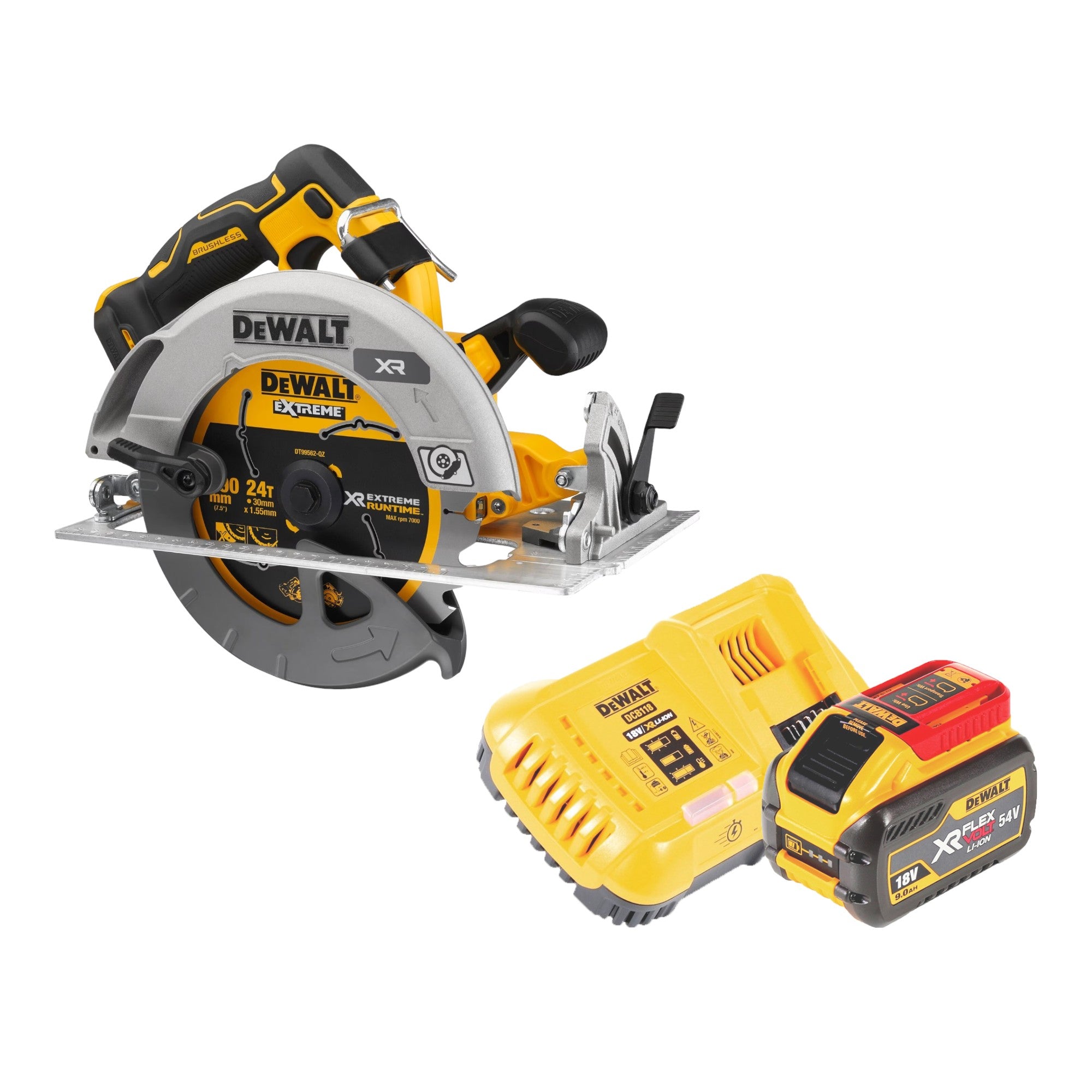 DeWalt DCS 573 X1 Akku Handkreissaege 18 V 190 x 30 mm Brushless 1x Akku 9 0 Ah Ladegeraet 0 - toolbrothers