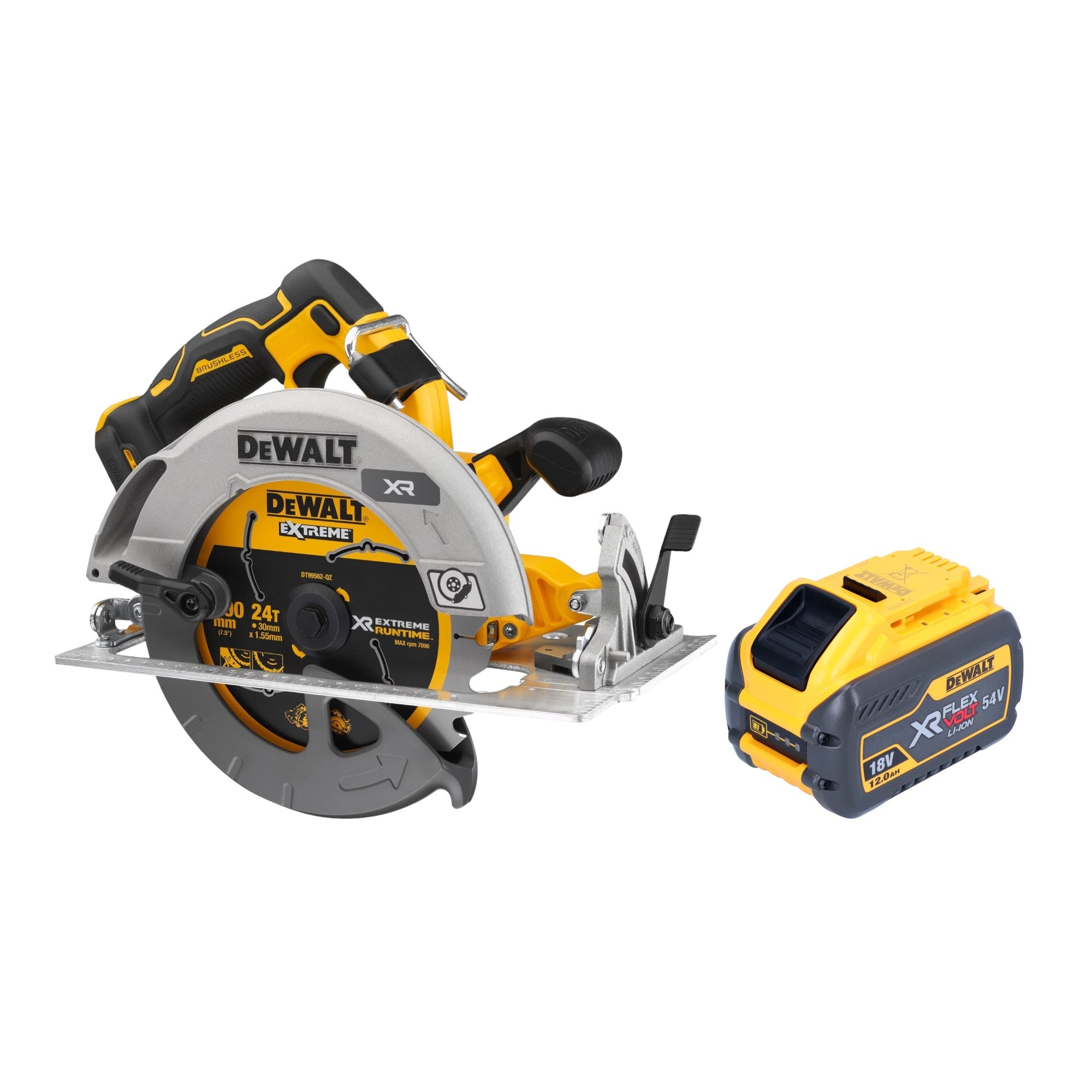 DeWalt DCS 573 N Akku Handkreissaege 18 V 190 x 30 mm Brushless 1x Akku 12 0 Ah ohne Ladegeraet 0 - toolbrothers