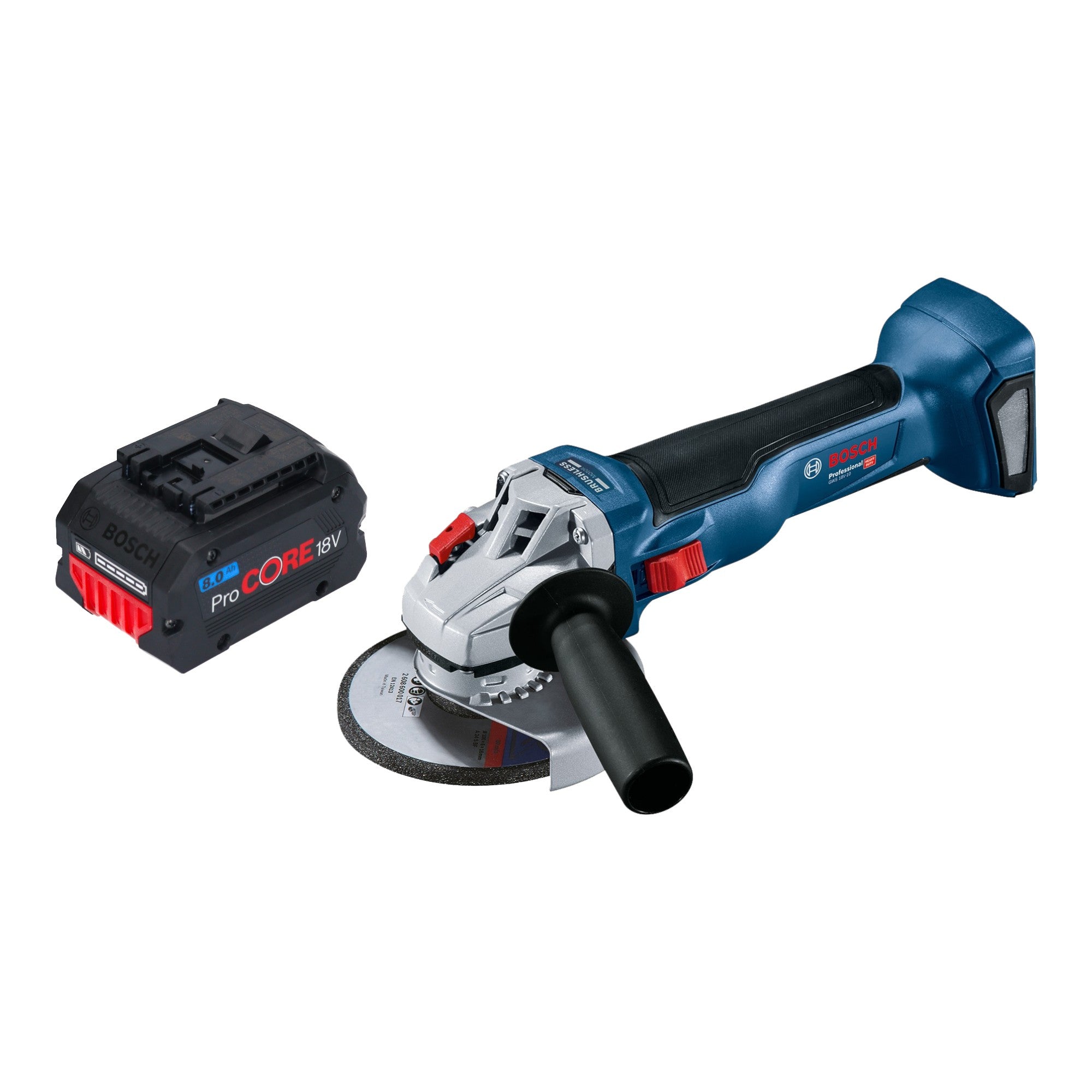 Bosch GWS 18V 10 Professional Akku Winkelschleifer 18 V 125 mm Brushless 1x ProCORE Akku 8 0 Ah ohne Ladegeraet 0 - toolbrothers
