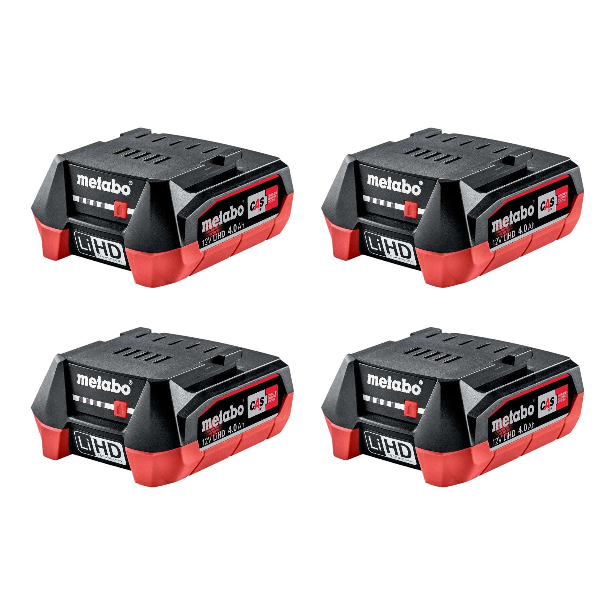 Metabo Akku Set 4x LiHD Akkupack 12 V 4 0 Ah 4000 mAh Li Ion mit Ladestandanzeige 4x 625349000  0 - toolbrothers