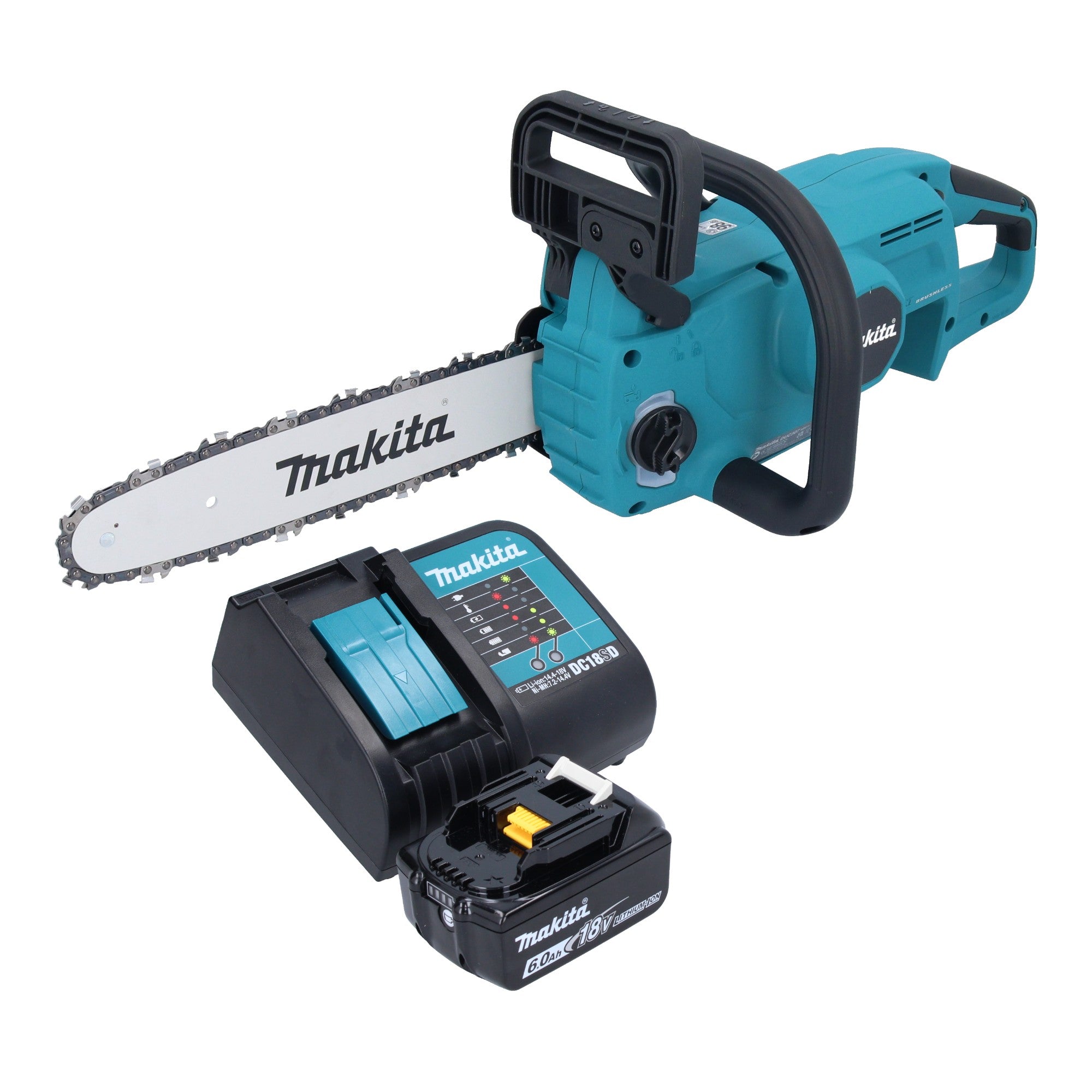 Makita DUC 307 SGX3 Akku Kettensaege 18 V 30 cm Brushless 1x Akku 6 0 Ah Ladegeraet 0 - toolbrothers