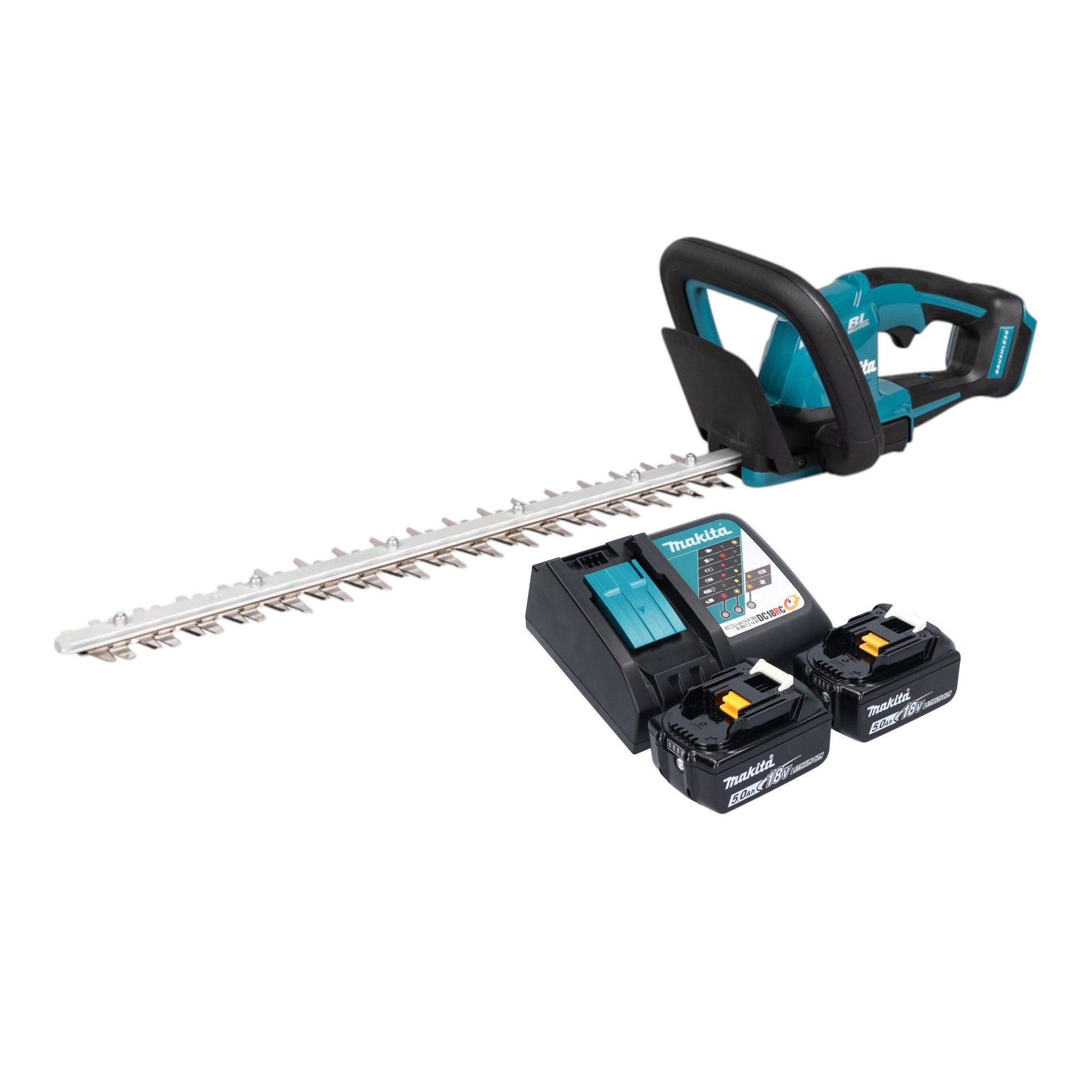 Makita DUH 506 RT2 Akku Heckenschere 18 V 50 cm Brushless 2x Akku 5 0 Ah Ladegeraet 0 - toolbrothers