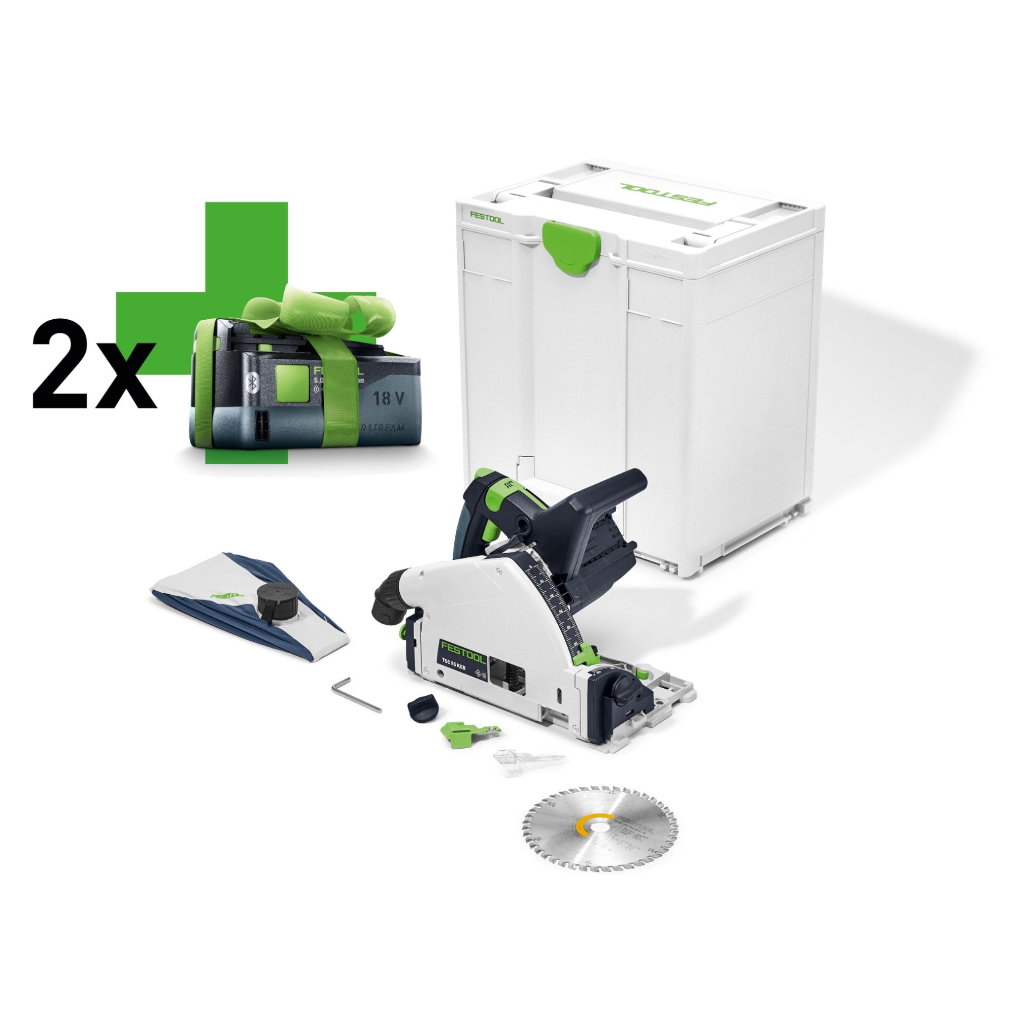 Festool TSC 55 KEB Basic 5 0 Akku Tauchsaege 18 V 36 V 2x 18 V 160 mm Brushless 577025 2x Akku 5 0 Ah Systainer ohne Ladegeraet 0 - toolbrothers