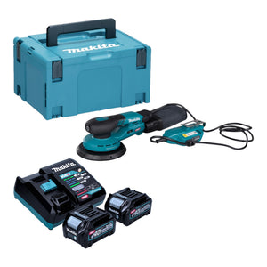Makita BO 002 CGD201 Akku Exzenterschleifer 40 V max. 150 mm 5,0 mm Hub Brushless + 2x Akku 2,5 Ah + Ladegerät + Makpac