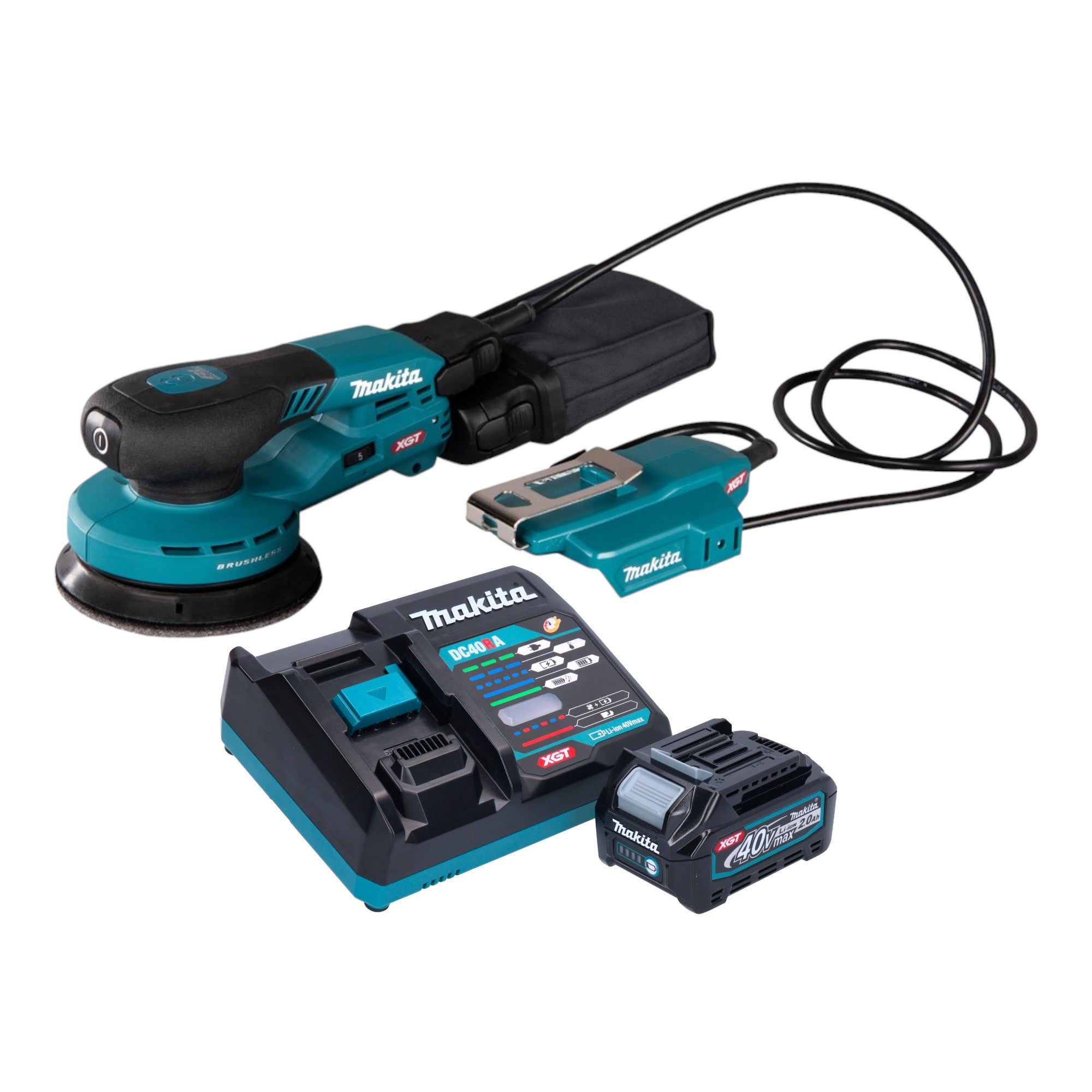 Makita BO 003 CGA101 Akku Exzenterschleifer 40 V max 125 mm 3 0 mm Hub Brushless 1x Akku 2 0 Ah Ladegeraet 0 - toolbrothers