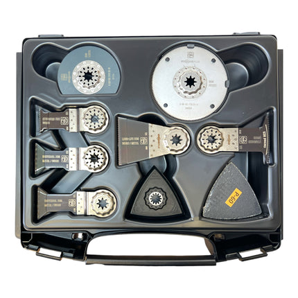 Fein Multimaster AMM 500 Plus AS herramienta multifunción sin cable 18 V Starlock Plus Black Edition + 1x batería 4,0 Ah + 33 piezas de accesorios + L-Boxx