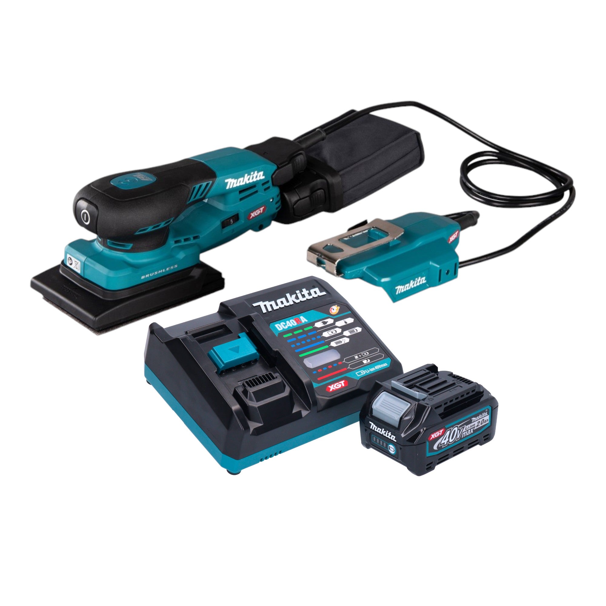 Makita BO 005 CGA101 Akku Schwingschleifer 40 V max 80 x 130 mm 3 0 mm Hub Brushless 1x Akku 2 0 Ah Ladegeraet 0 - toolbrothers