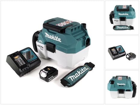 Makita DVC 750 LRM1X3 Akku Staubsauger Nass und Trockensauger 18 V tragbar + 1x 4,0 Ah Akku und Lader - ohne Zubehör - Toolbrothers