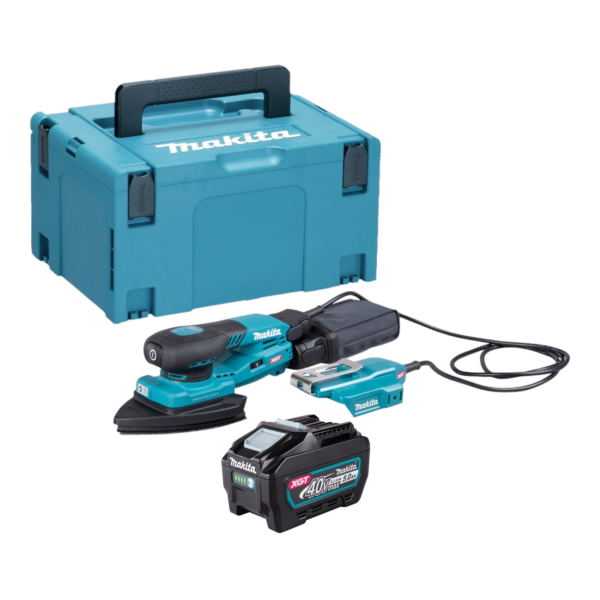 Makita BO 006 CGT101 Akku Deltaschleifer 40 V max 100 x 150 mm 3 0 mm Hub Brushless 1x Akku 5 0 Ah Makpac ohne Ladegeraet 0 - toolbrothers