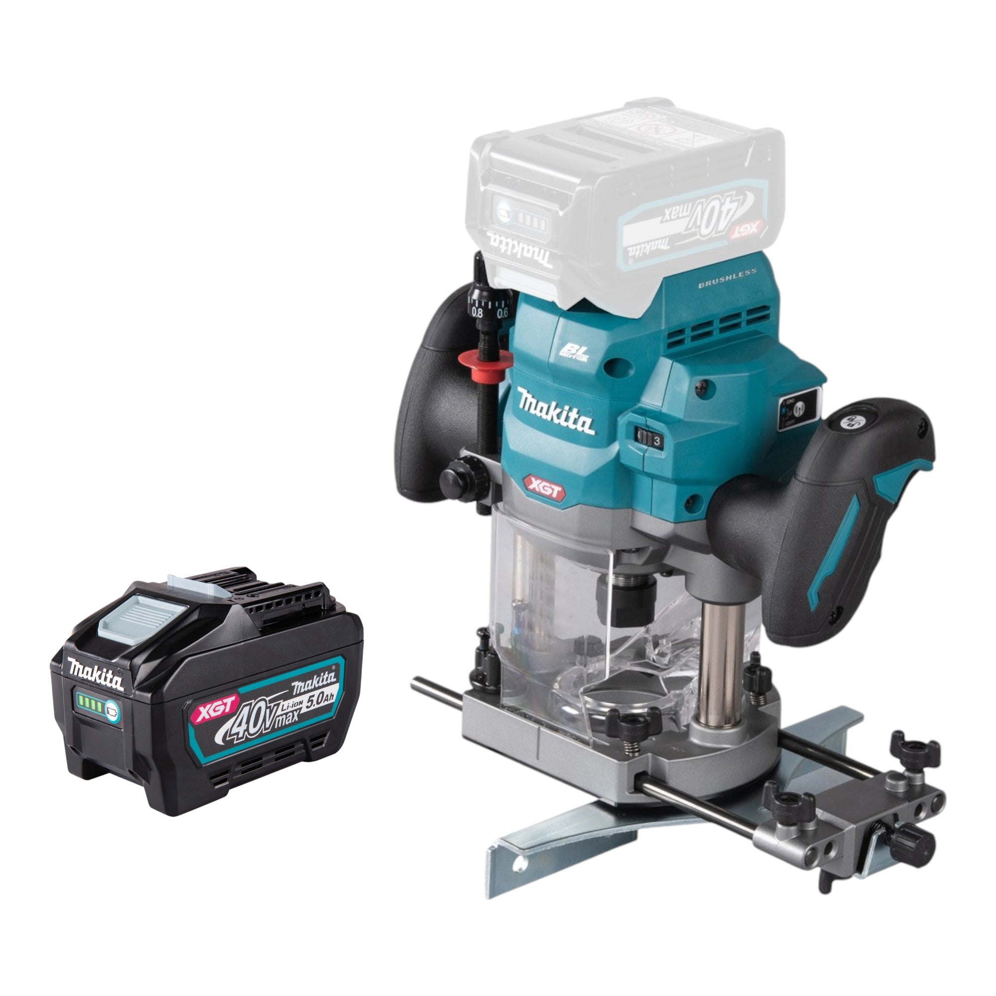Makita RP 001 GT1 Akku Oberfraese 40 V max 12 mm Brushless 1x Akku 5 0 Ah ohne Ladegeraet 0 - toolbrothers