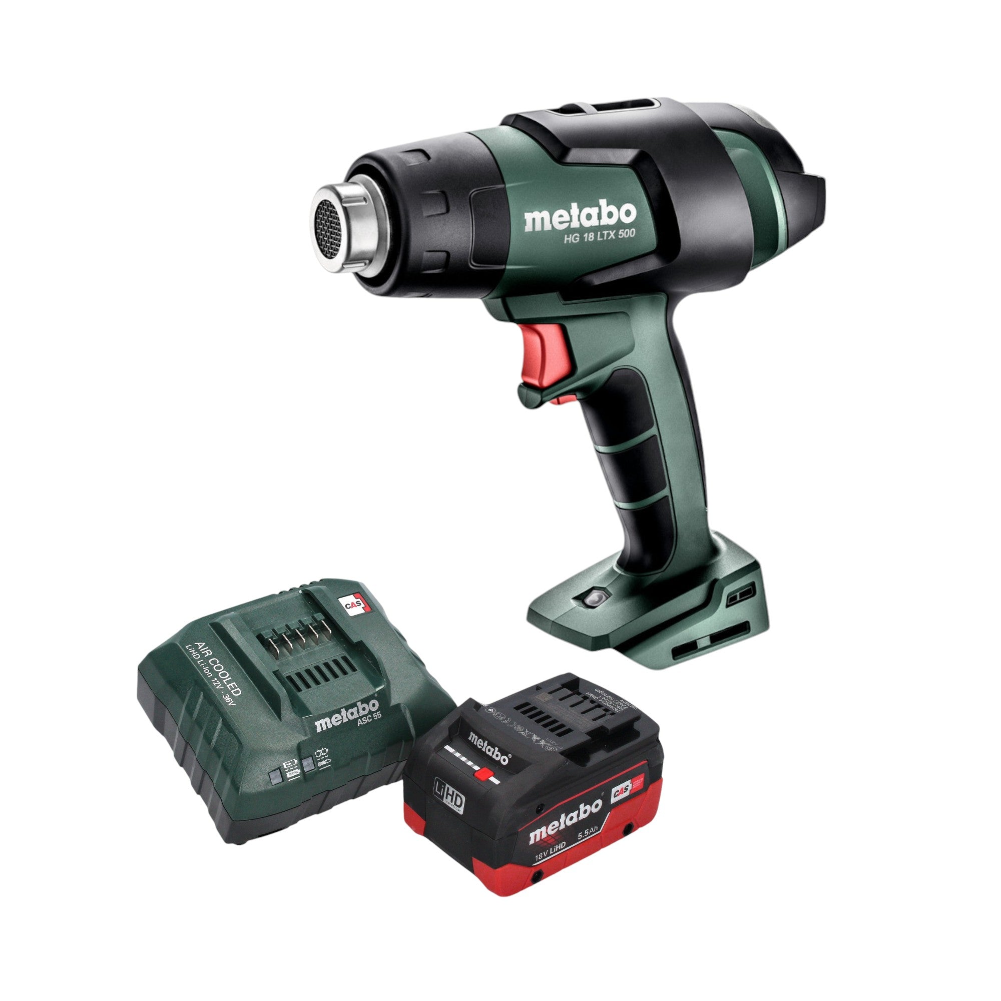 Metabo HG 18 LTX 500 Akku Heissluftgeblaese 18 V 300 500 C 1x LiHD Akku 5 5 Ah Ladegeraet 0 - toolbrothers