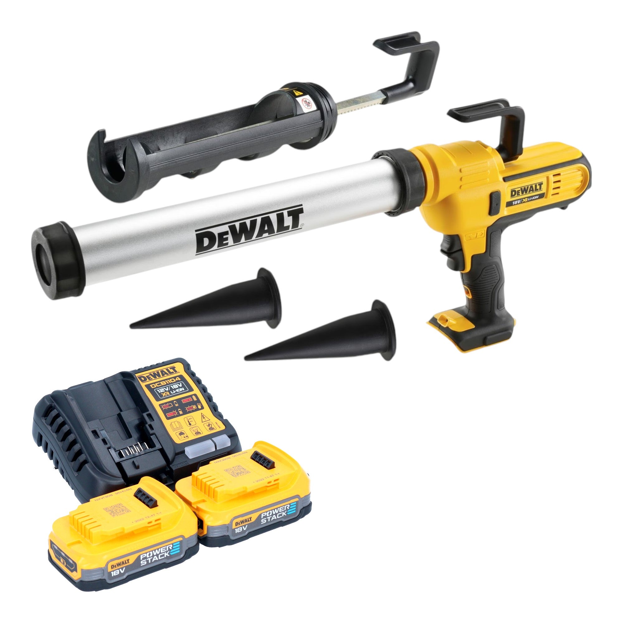 DeWalt DCE 581 E2K Akku Kartuschenpistole 18 V 310 ml 2x Powerstack Akku 1 7 Ah Ladegeraet Koffer 0 - toolbrothers