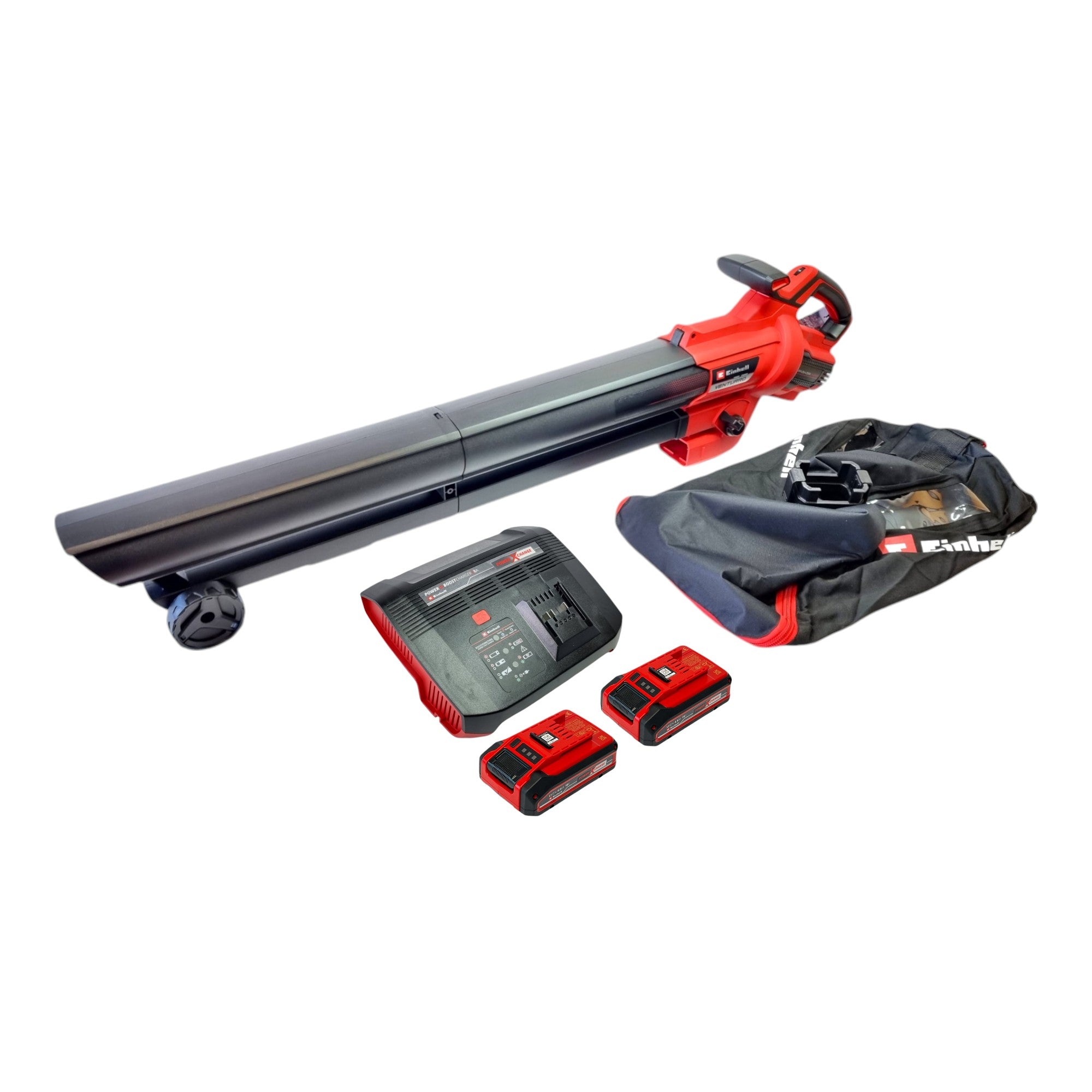 Einhell GE CL 36 Li E Akku Laubblaeser und sauger 36 V 2x 18 V Power X Change Brushless 2x Akku 4 0 Ah Ladegeraet 0 - toolbrothers