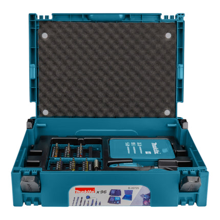 Makita B-49725 Set di punte da trapano da 96 pezzi + Makpac ( taglierino coltello metro a nastro pugno cacciavite cricchetto cacciavite porta bit )