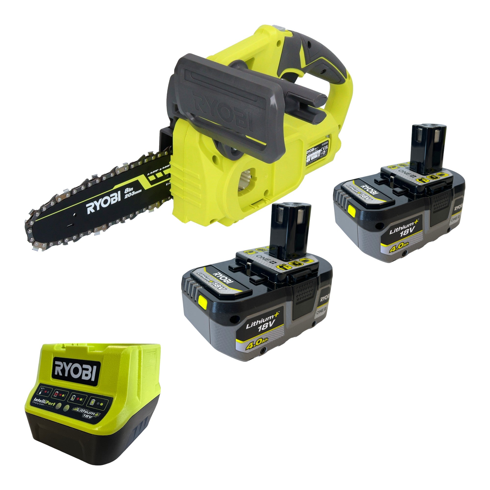 RYOBI RY18CS20A 0 18 V ONE Akku Kettensaege 20 cm Compact 2x Akku 4 0 Ah Ladegeraet 0 - toolbrothers