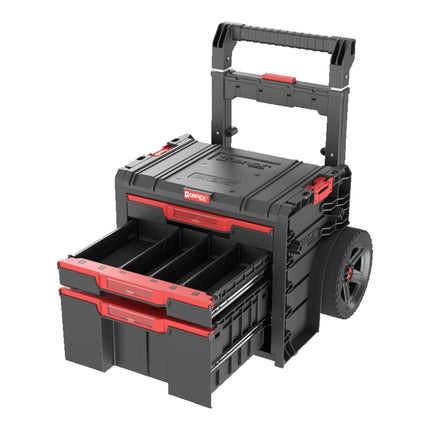 Qbrick System PRO Cart 2.0 Plus Cassetto 3 mobile su ruote 520 x 415 x 660 mm 12 l 2x 4,5 l manico doppio telescopico estraibile