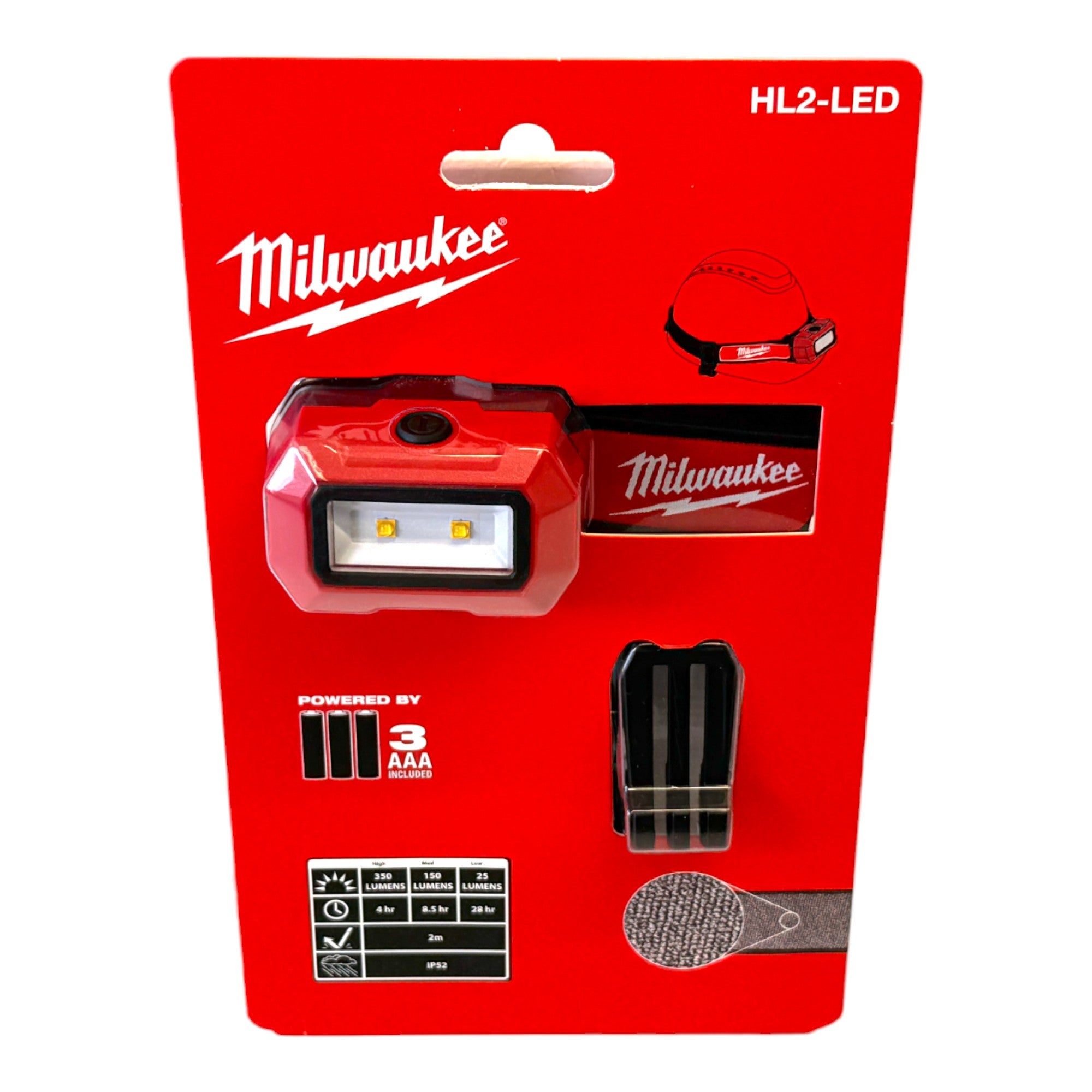 Milwaukee HL2 LED Stirnlampe 350 lm IP52 4933471286  4 - toolbrothers