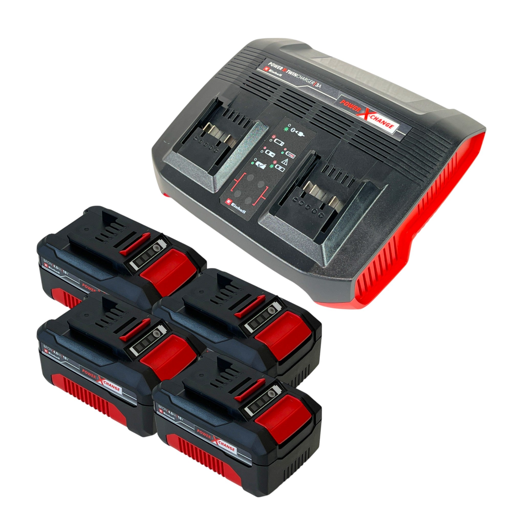 Einhell PXC Starter Kit 4x Power X Change Akku 18 V 4 0 Ah 4x 4511396 Power X Twincharger 3A Doppel Ladegeraet 4512069  0 - toolbrothers