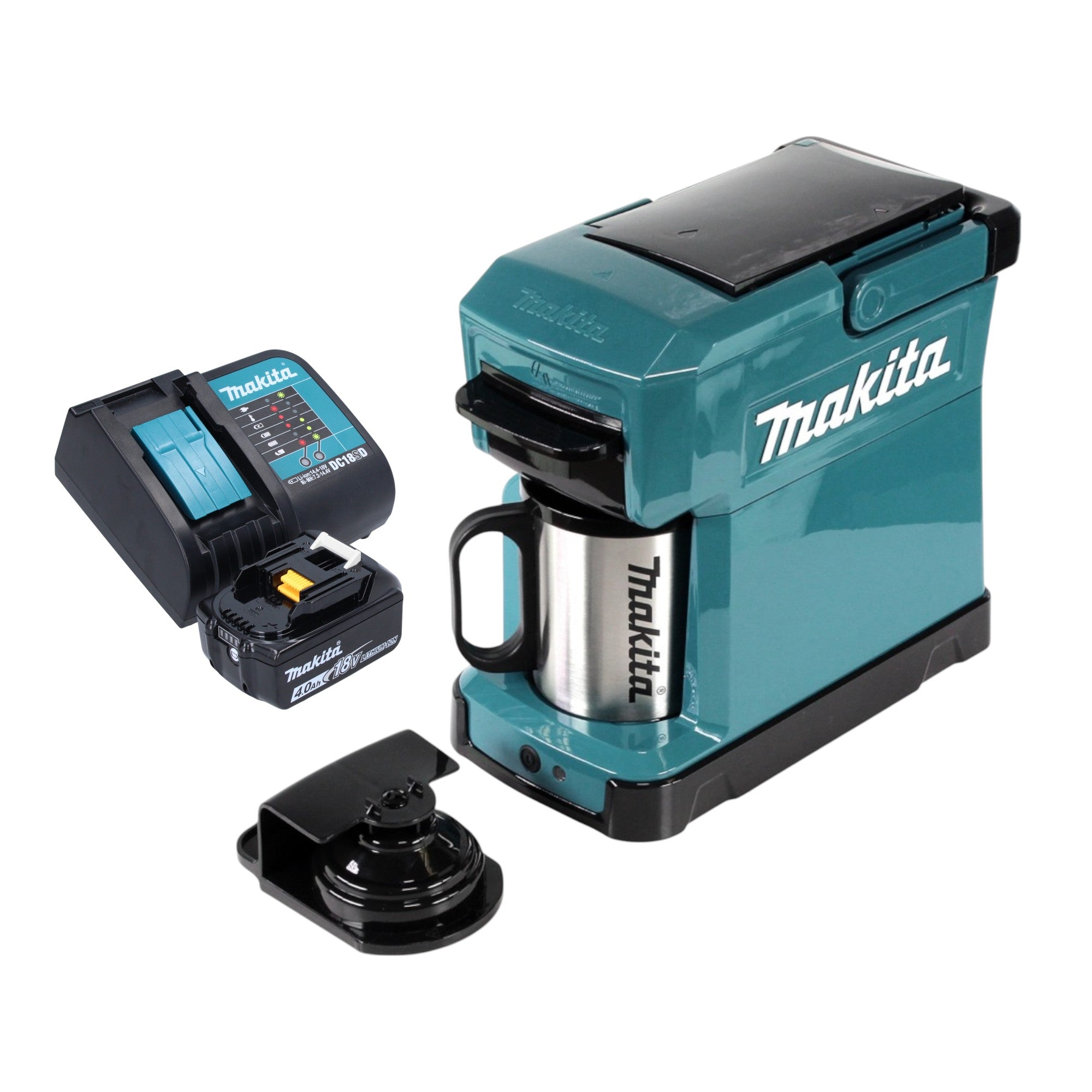 Makita DCM 501 SM Akku Kaffeemaschine 12 V max 18 V 1x Akku 4 0 Ah Ladegeraet 0 - toolbrothers