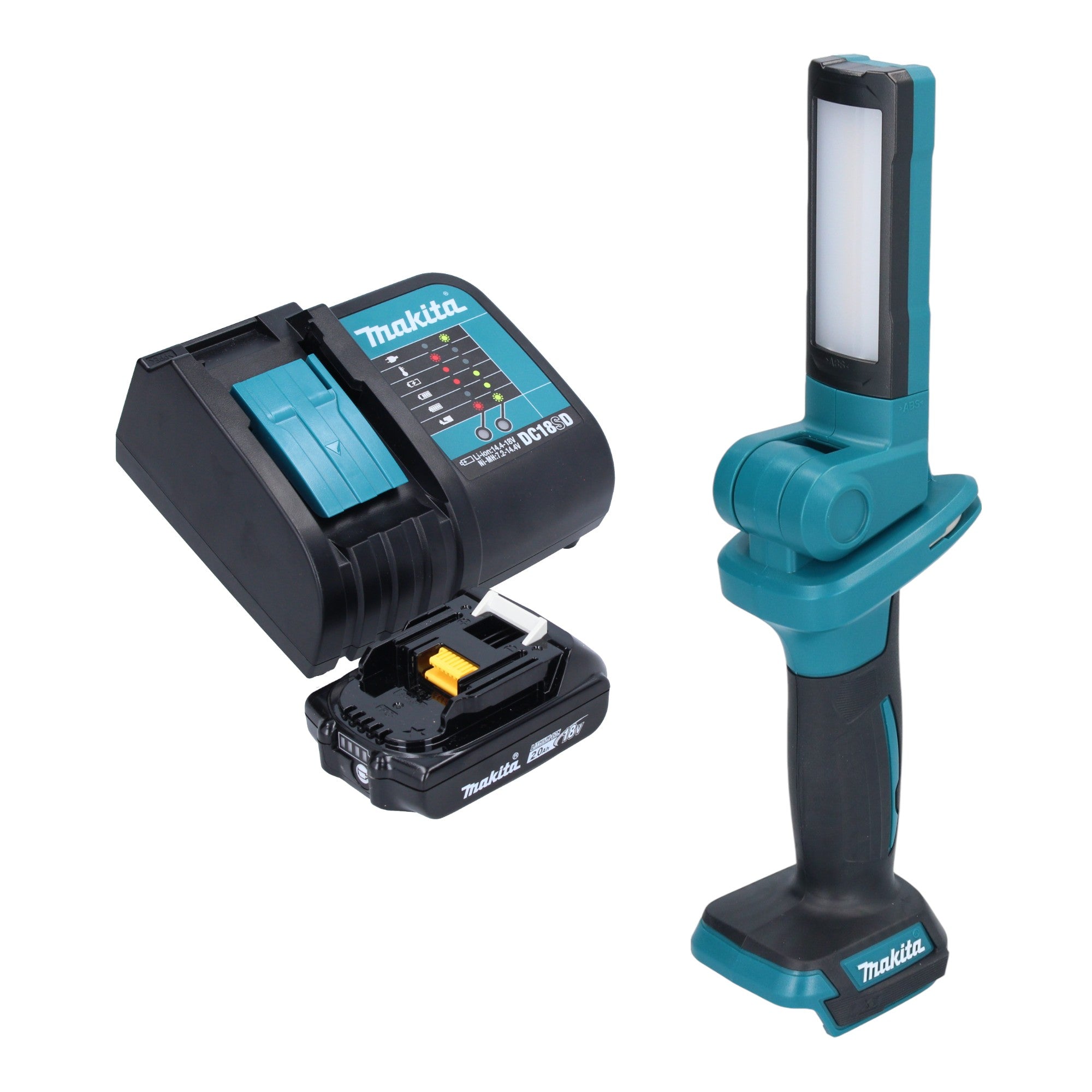 Makita DML 816 SA1 Akku Arbeitsleuchte 18 V 100 500 lm LED 1x Akku 2 0 Ah Ladegeraet 0 - toolbrothers