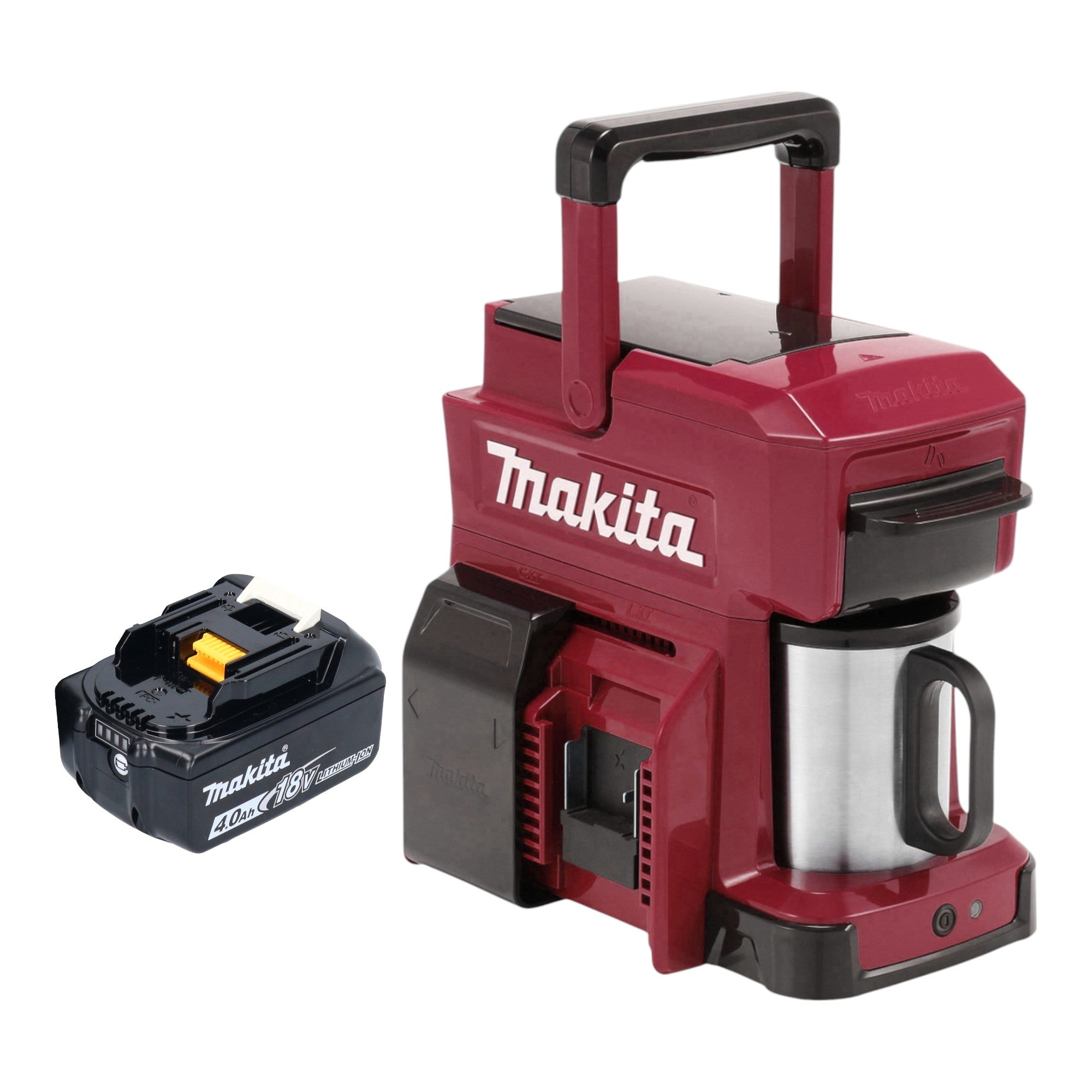 Makita DCM 501 MAR Akku Kaffeemaschine 12 V max 18 V Rot 1x Akku 4 0 Ah ohne Ladegeraet 0 - toolbrothers