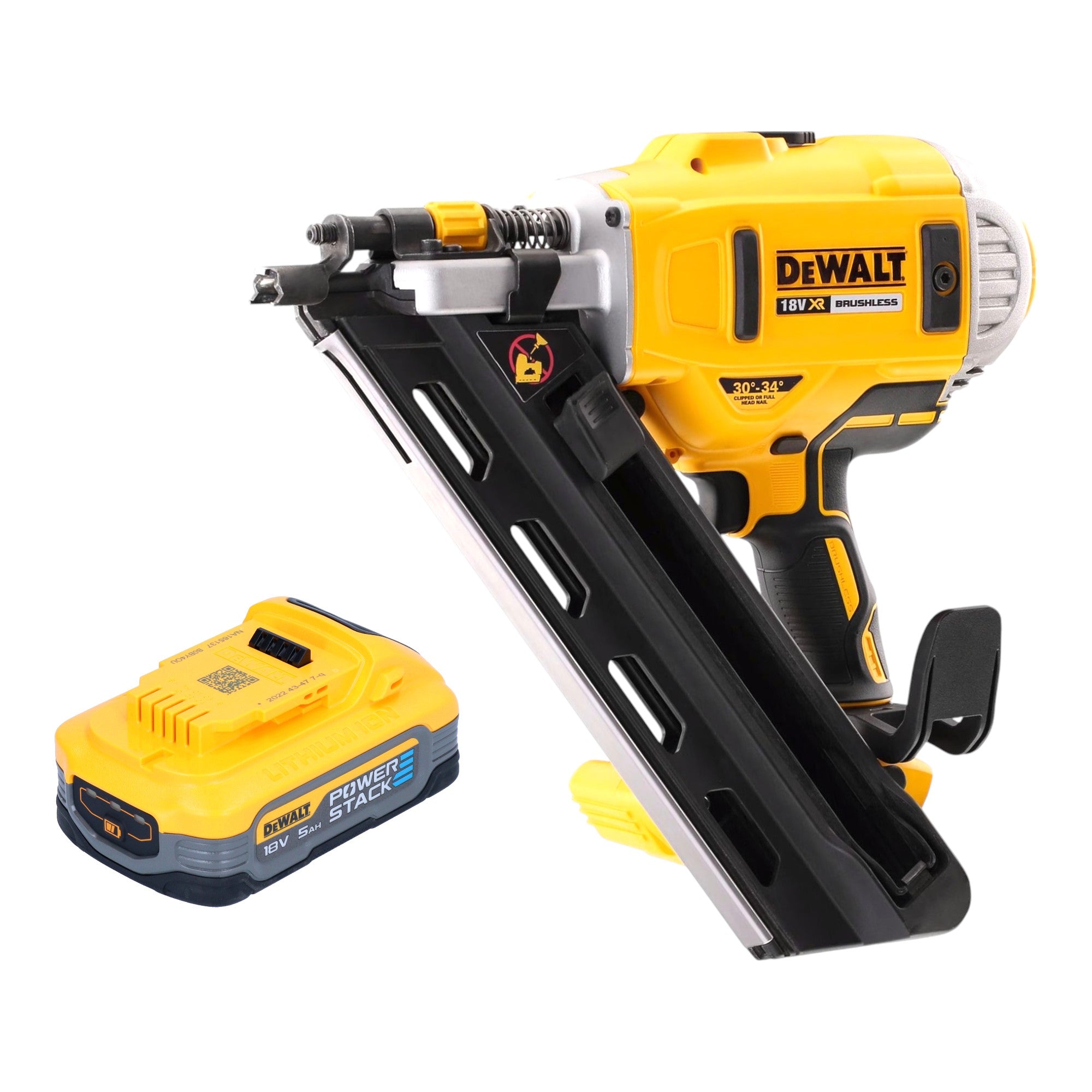 DeWalt DCN 692 N Akku Streifennagler 18 V 50 90 mm Brushless 1x Powerstack Akku 5 0 Ah ohne Ladegeraet 0 - toolbrothers