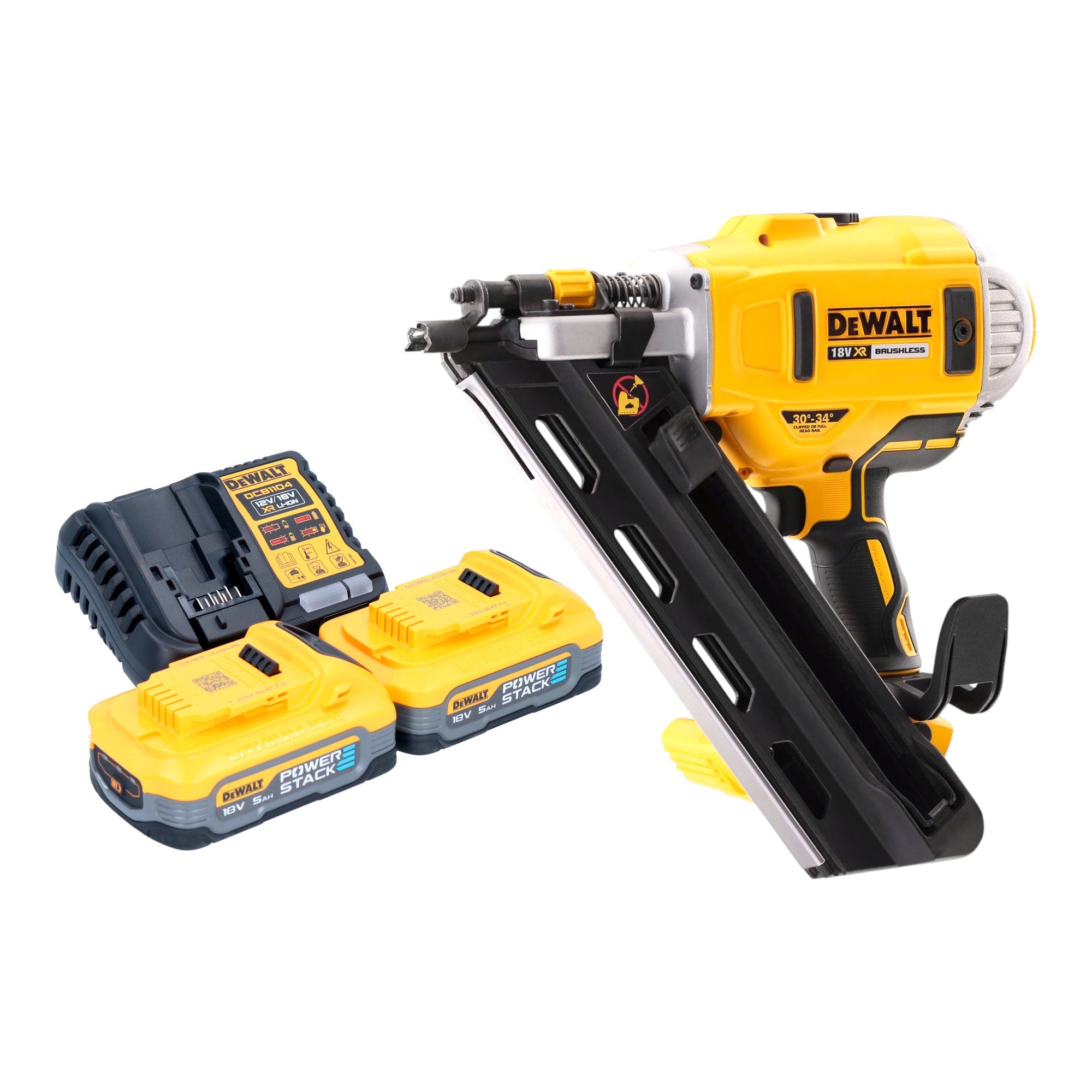 DeWalt DCN 692 H2 Akku Streifennagler 18 V 50 90 mm Brushless 2x Powerstack Akku 5 0 Ah Ladegeraet 0 - toolbrothers
