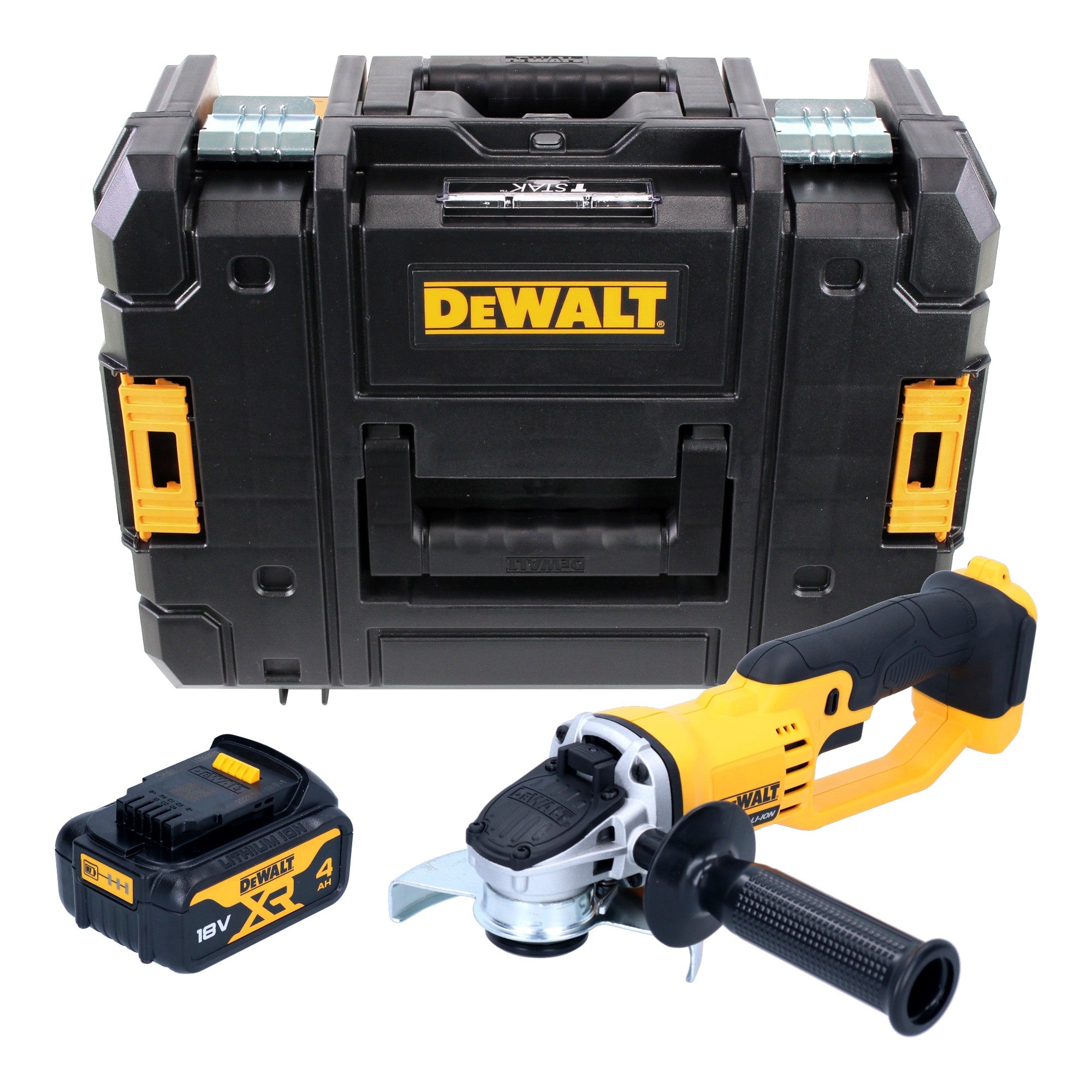 DeWalt DCG 412 NT Akku Winkelschleifer 18 V 125 mm 1x Akku 4 0 Ah TSTAK ohne Ladegeraet 0 - toolbrothers