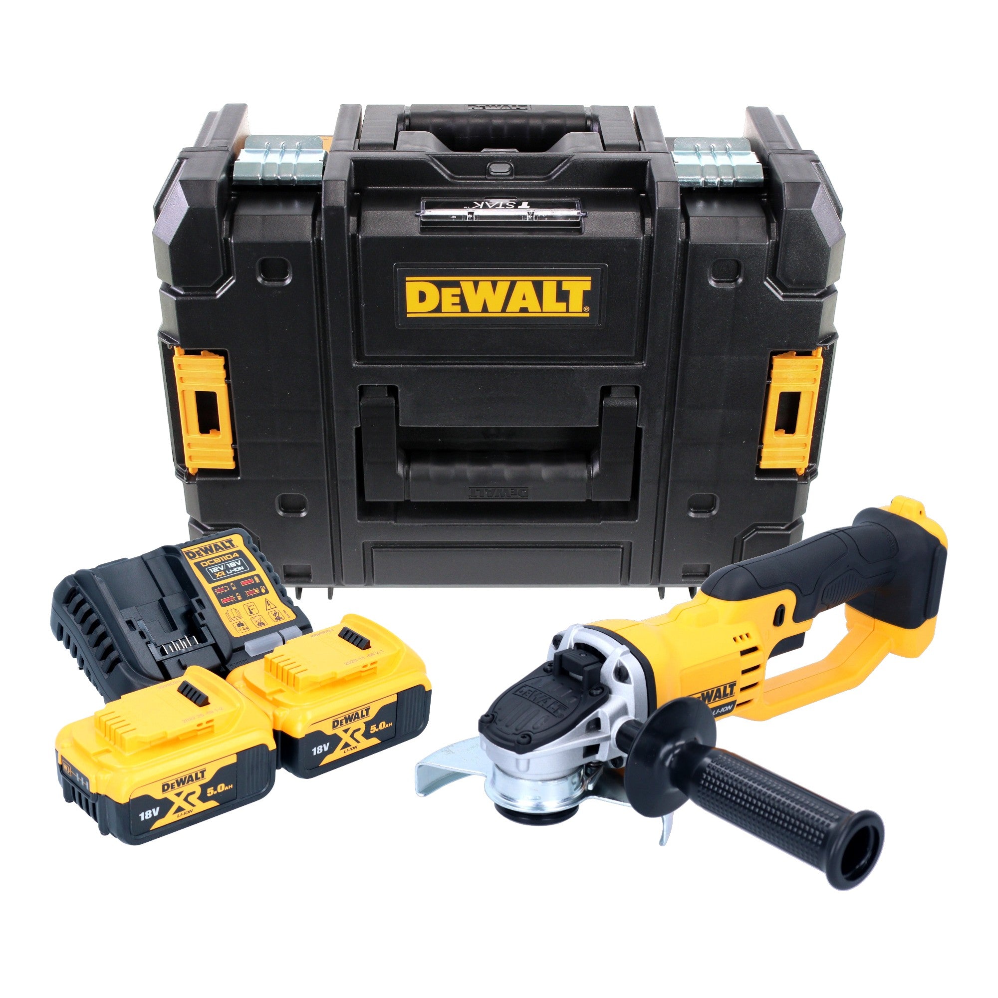 DeWalt DCG 412 P2T Akku Winkelschleifer 18 V 125 mm 2x Akku 5 0 Ah Ladegeraet TSTAK 0 - toolbrothers
