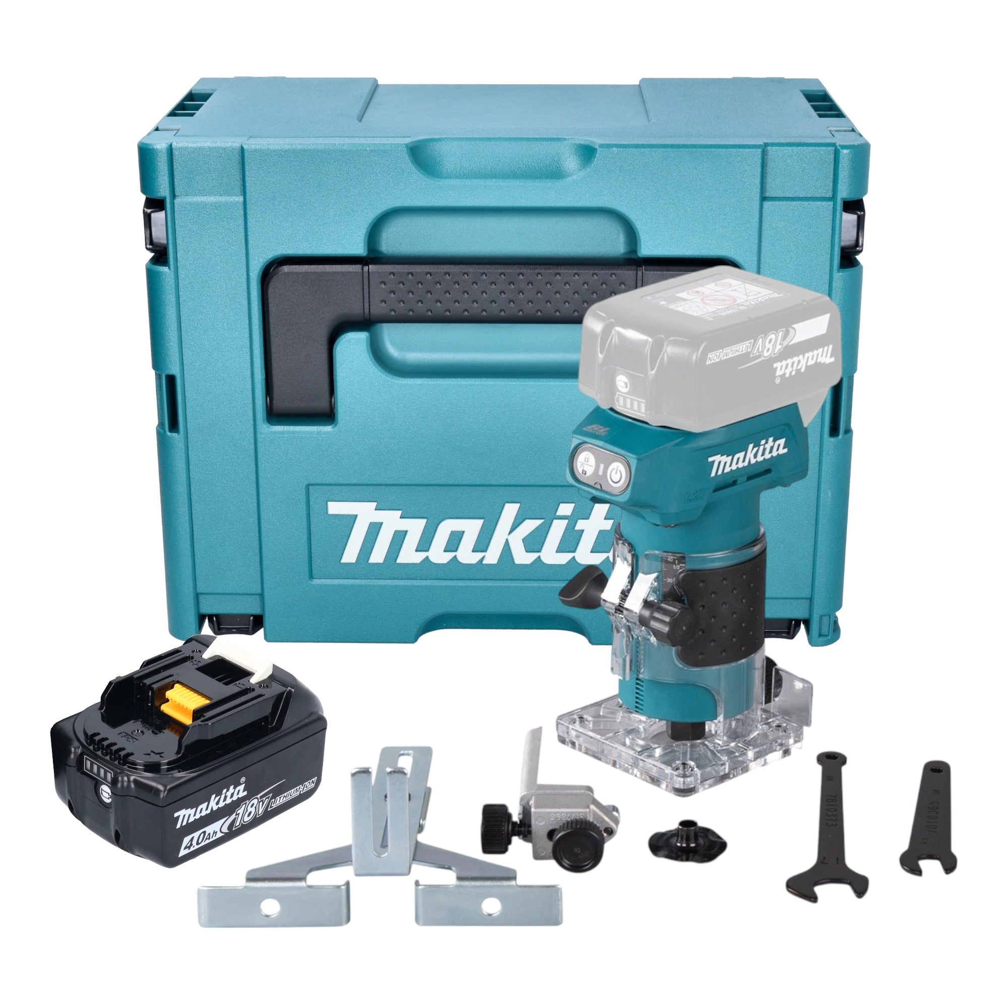 Makita DRT 52 M1J Akku Kantenfraese 18 V 6 mm Brushless 1x Akku 4 0 Ah Makpac ohne Ladegeraet 0 - toolbrothers