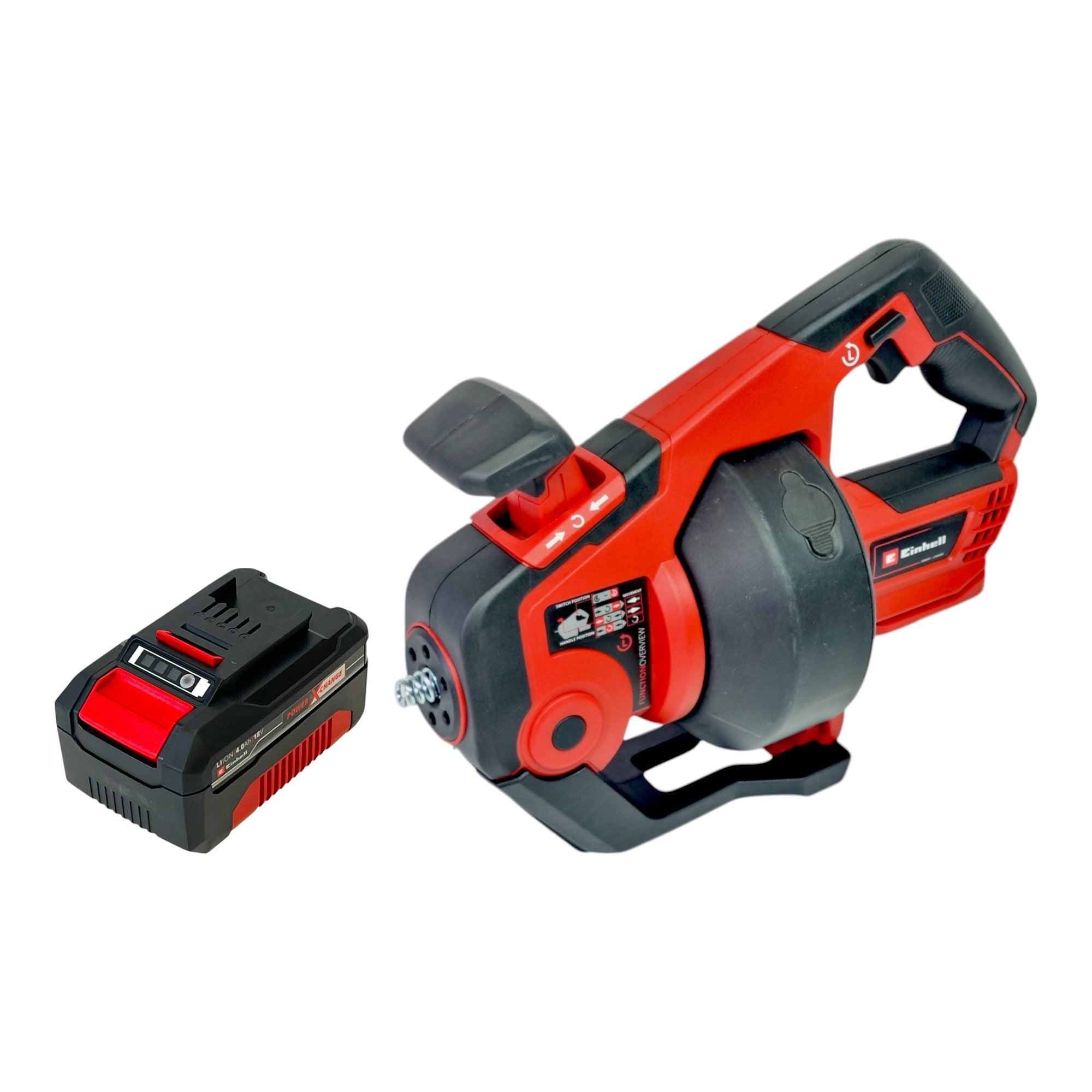 Einhell TE DA 18 760 Li Akku Rohrreiniger 18 V 7 6 m 55 mm 1x Akku 4 0 Ah ohne Ladegeraet 0 - toolbrothers