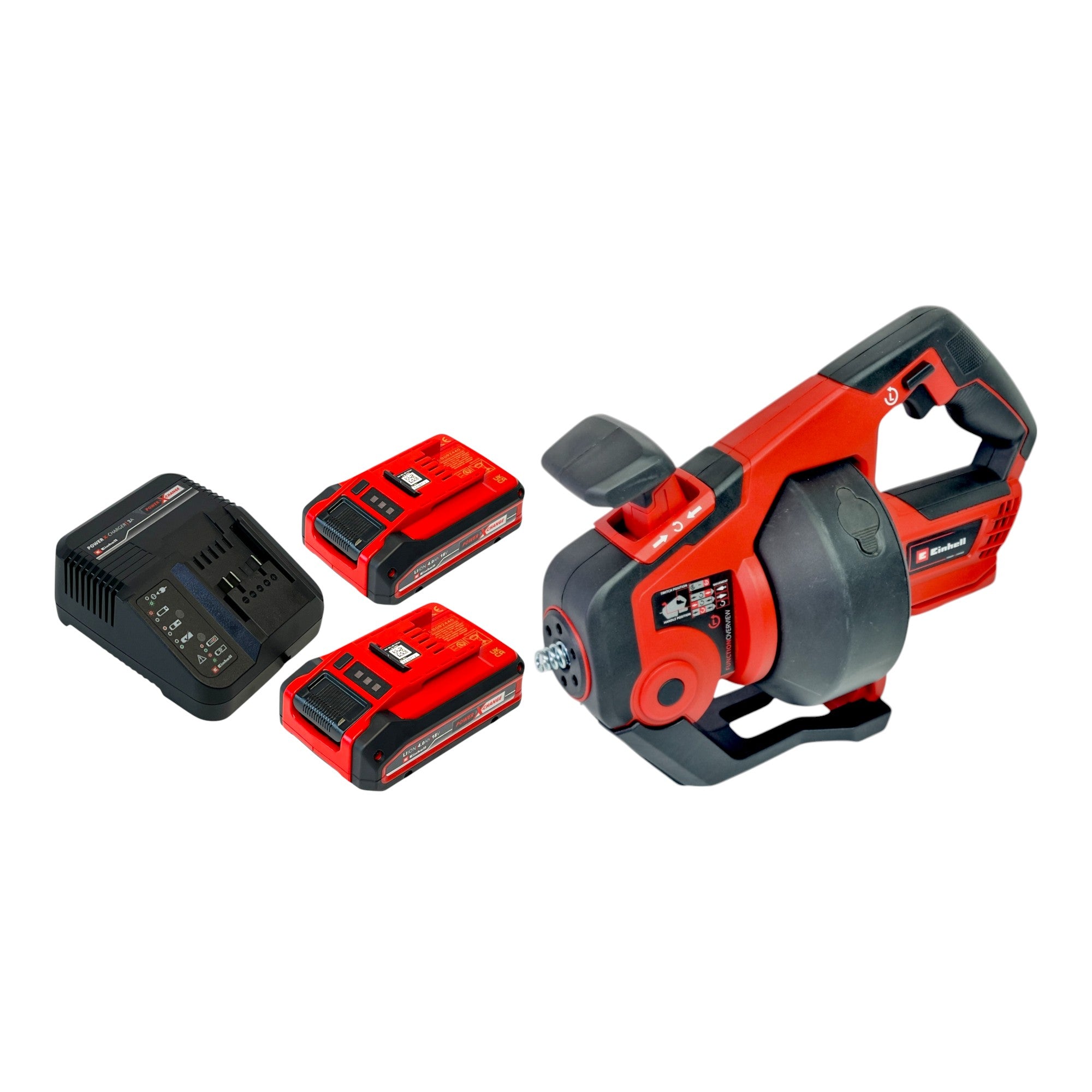 Einhell TE DA 18 760 Li Akku Rohrreiniger 18 V 7 6 m 55 mm 2x PXC Plus Akku 4 0 Ah Ladegeraet 0 - toolbrothers
