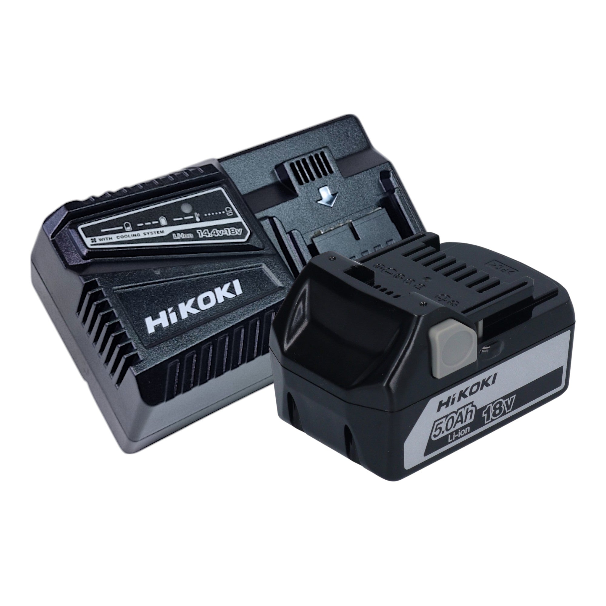 Hikoki Starter Set 1x BSL 1850 Akku 18 V 5 0 Ah Li Ion UC18YFSL Akku Ladegeraet 14 4 V 18 V MultiVolt 3 5 A 0 - toolbrothers