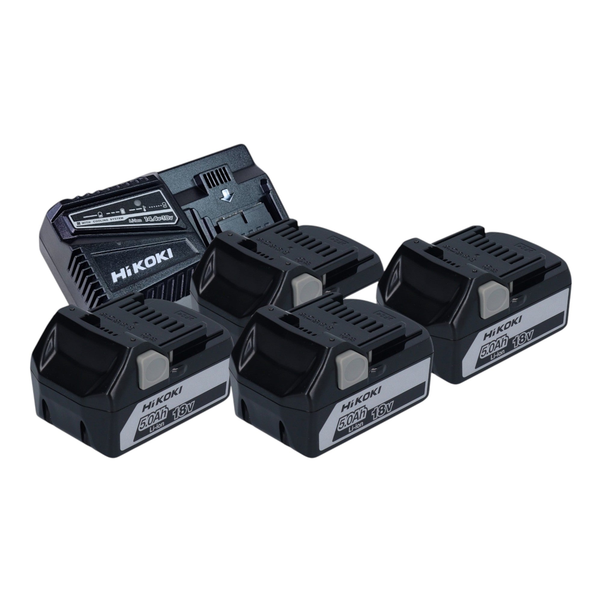 Hikoki Starter Set 4x BSL 1850 Akku 18 V 5 0 Ah Li Ion UC18YFSL Akku Ladegeraet 14 4 V 18 V MultiVolt 3 5 A 0 - toolbrothers