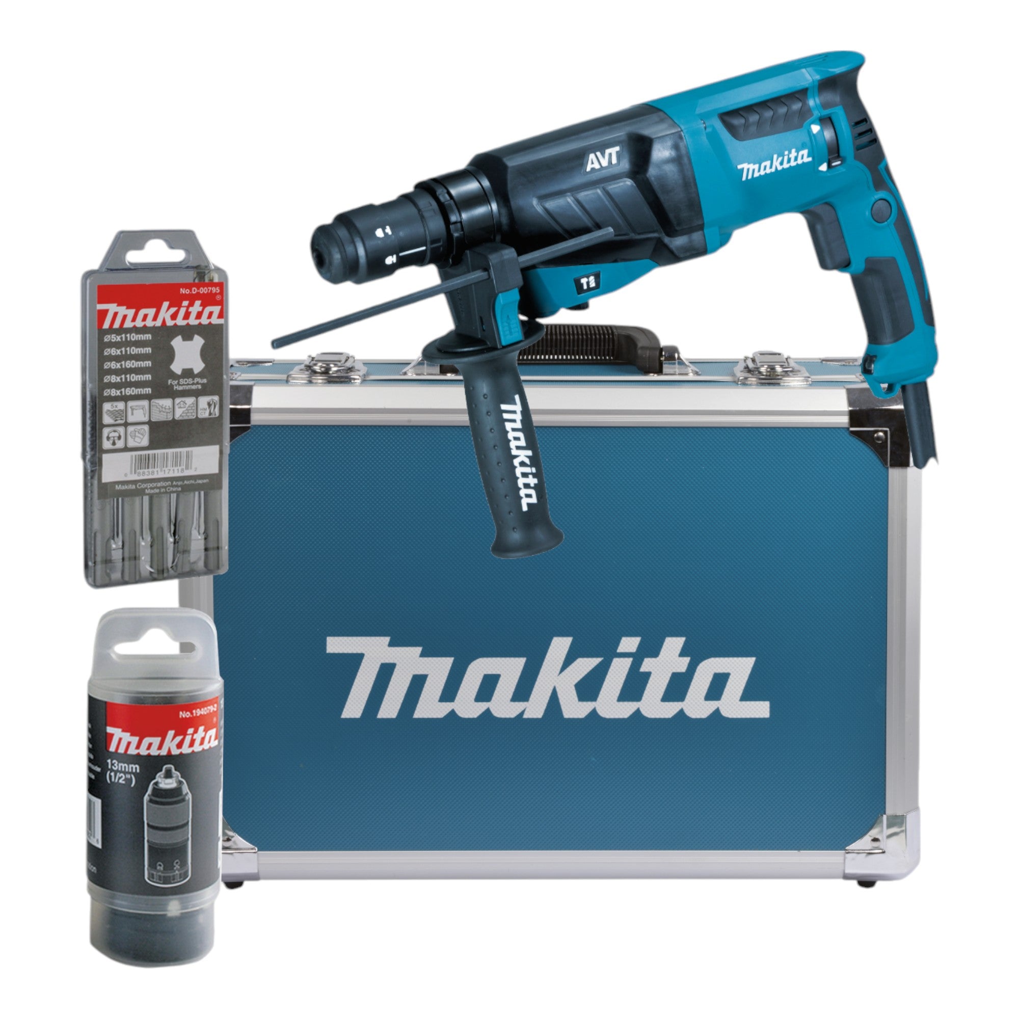 Makita HR 2631 FT13 Kombihammer 800 W 2 4 J SDS Plus Wechselbohrfutter Bohrer Set Koffer 0 - toolbrothers
