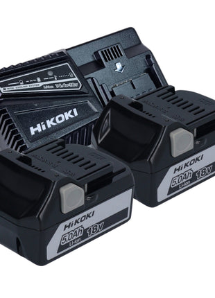 Amoladora angular a batería HiKOKI G18 DSL2 W5Z 18 V 125 mm + 2x baterías 5,0 Ah + cargador