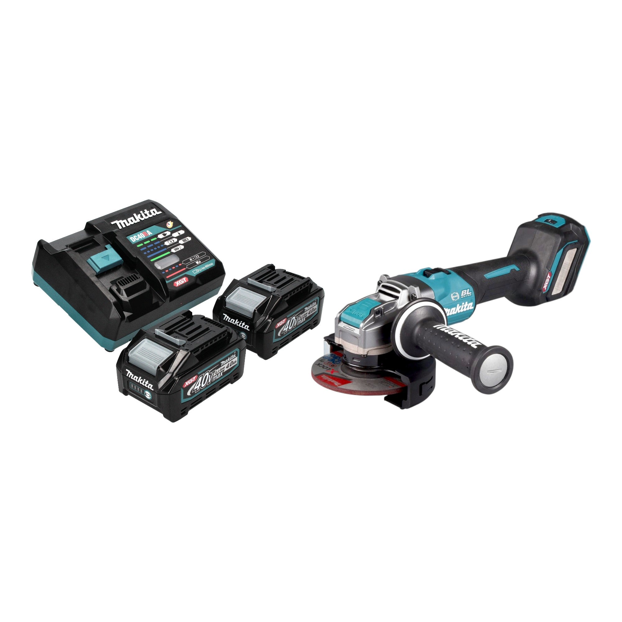Makita GA 041 GM201 Akku Winkelschleifer 40 V max 125 mm X LOCK Brushless 2x Akku 4 0 Ah Ladegeraet 0 - toolbrothers
