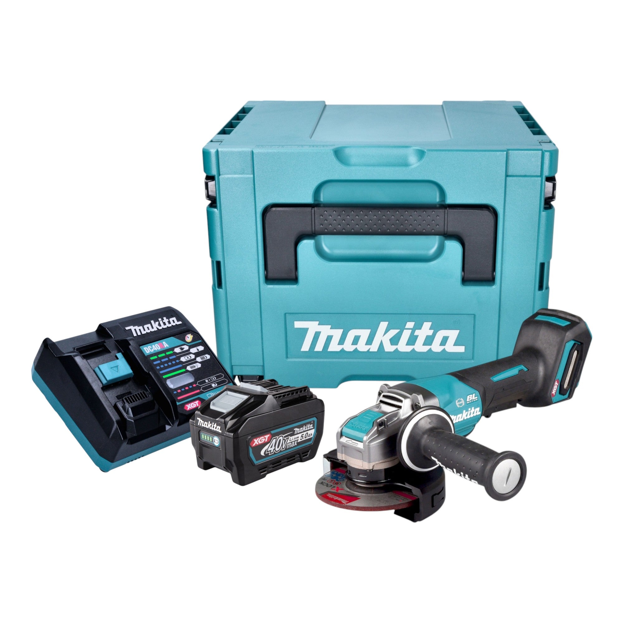 Makita GA 047 GT101 Akku Winkelschleifer 40 V max 125 mm X LOCK Brushless 1x Akku 5 0 Ah Ladegeraet Makpac 0 - toolbrothers