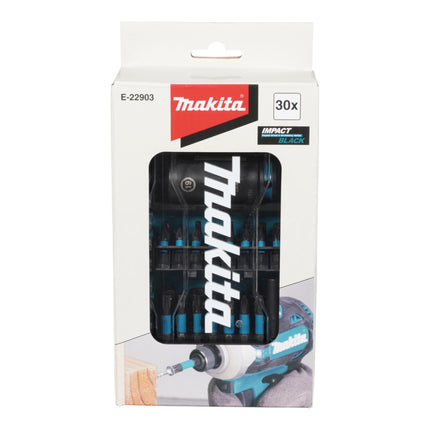 Makita E-22903 Juego de puntas y vasos de impacto 1/4" / 3/8" 30 pzs. BOCAS DE IMPACTO BLACK bits / vasos de impacto / llaves de vaso