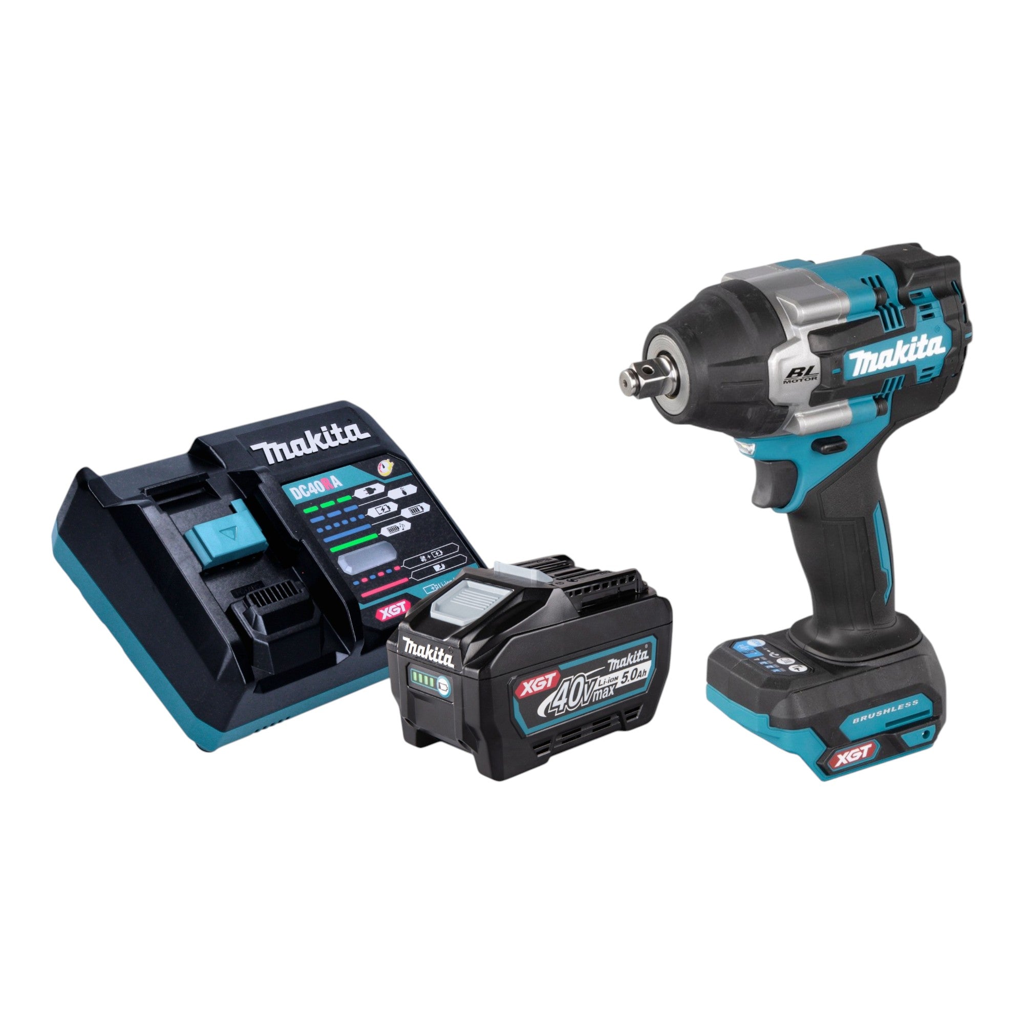 Makita TW 007 GT101 Akku Schlagschrauber 40 V max 760 Nm 1 2 Brushless 1x Akku 5 0 Ah Ladegeraet 0 - toolbrothers