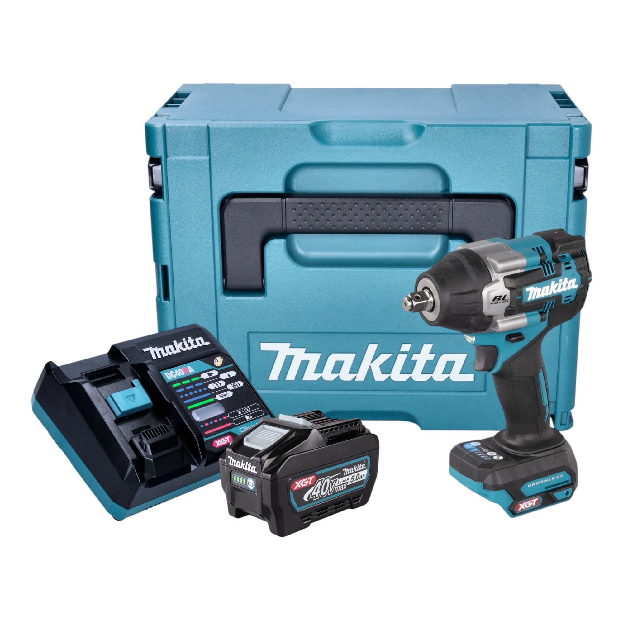 Makita TW 007 GT101 Akku Schlagschrauber 40 V max 760 Nm 1 2 Brushless 1x Akku 5 0 Ah Ladegeraet Makpac 0 - toolbrothers