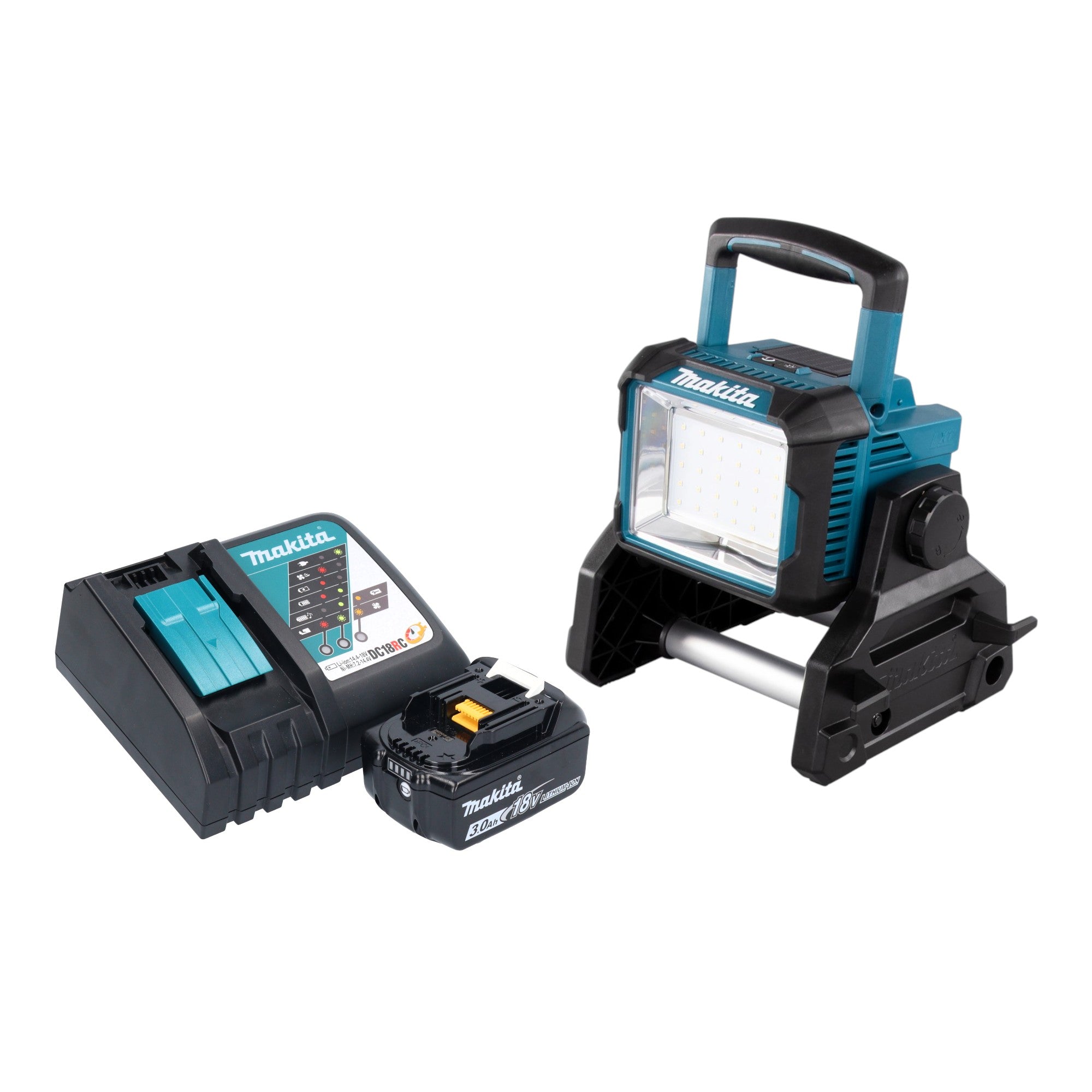 Makita DEADML 811 RF1 Akku Baustrahler 14 4 18 V 3000 lm LED 1x Akku 3 0 Ah Ladegeraet 0 - toolbrothers