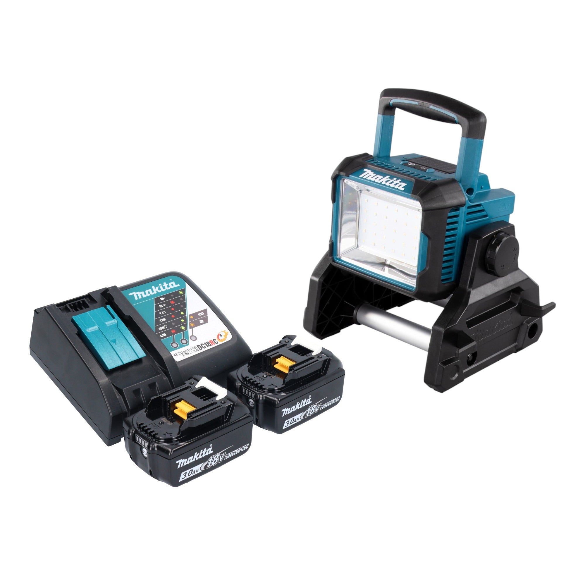 Makita DEADML 811 RF Akku Baustrahler 14 4 18 V 3000 lm LED 2x Akku 3 0 Ah Ladegeraet 0 - toolbrothers