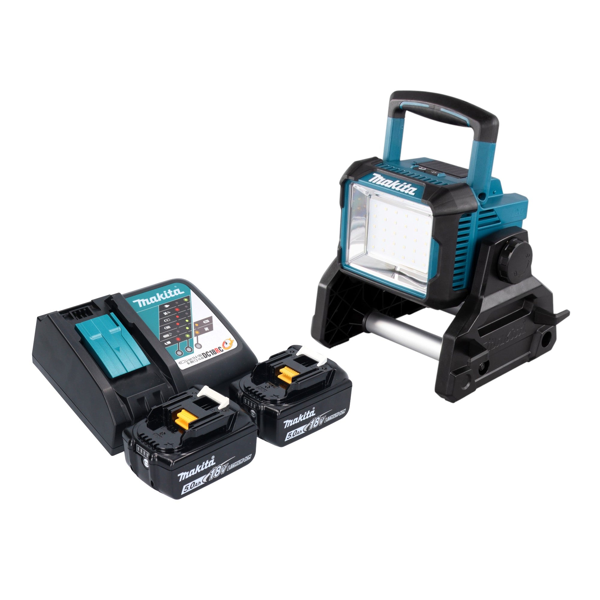 Makita DEADML 811 RT Akku Baustrahler 14 4 18 V 3000 lm LED 2x Akku 5 0 Ah Ladegeraet 0 - toolbrothers