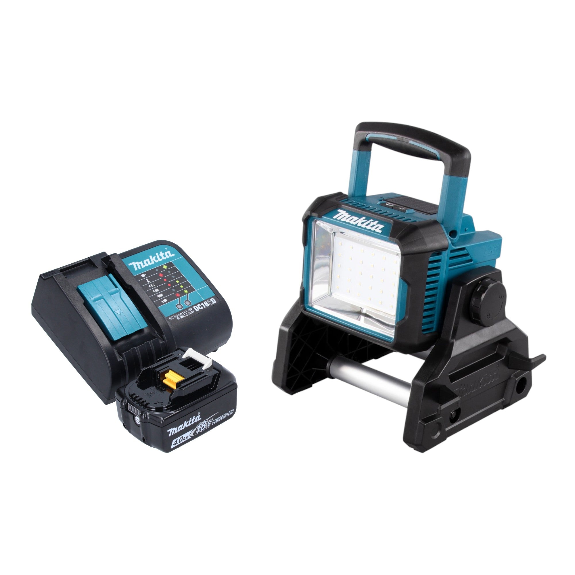 Makita DEADML 811 SM1 Akku Baustrahler 14 4 18 V 3000 lm LED 1x Akku 4 0 Ah Ladegeraet 0 - toolbrothers