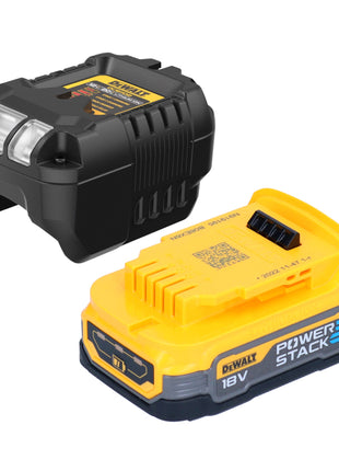 Soplador / soplador de hojas sin cable DeWalt DCV 100 E1 18 V + 1x batería Powerstack 1,7 Ah + cargador