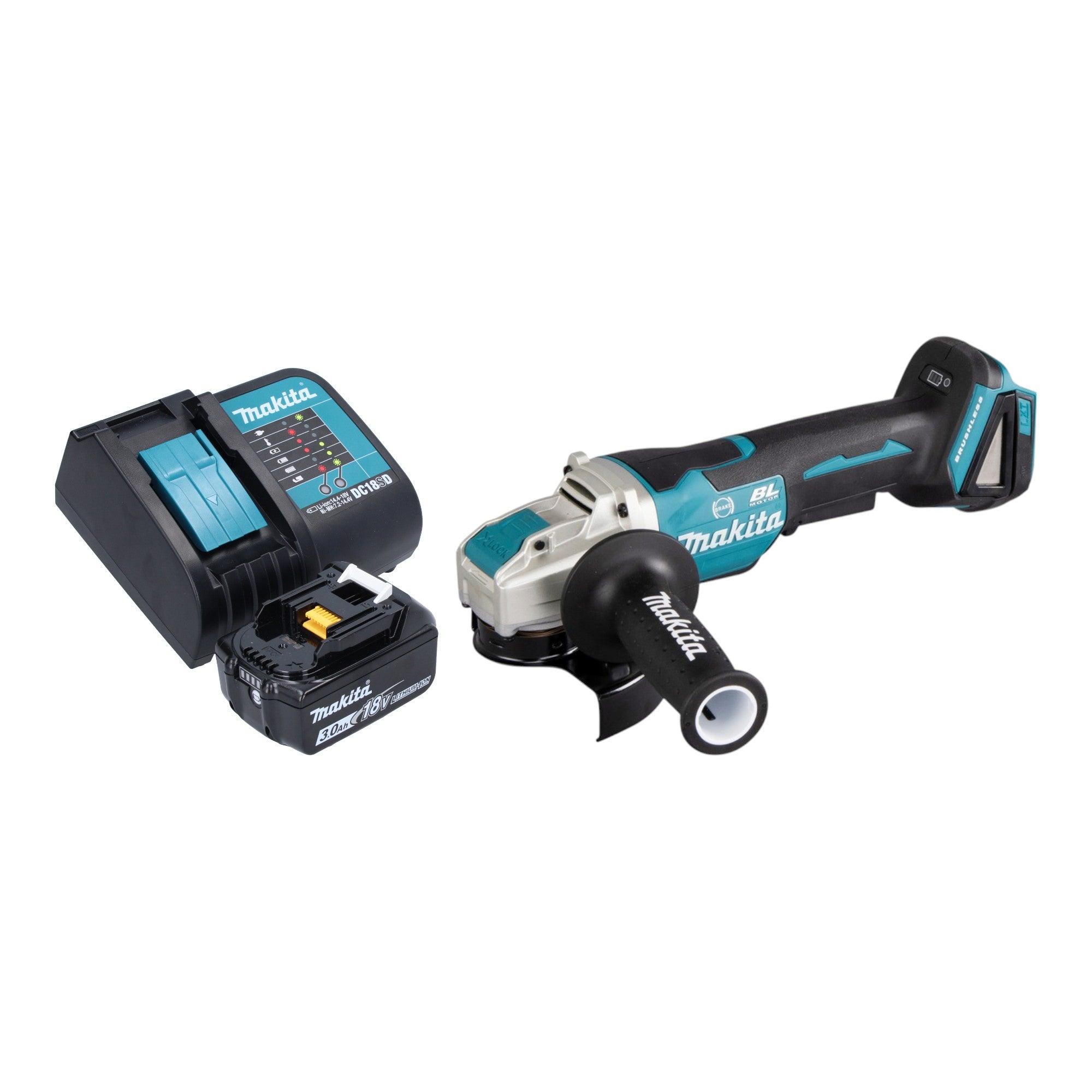 Makita DGA 520 SF1X1 Akku Winkelschleifer 18 V 125 mm X LOCK Brushless 1x Akku 3 0 Ah Ladegeraet 0 - toolbrothers