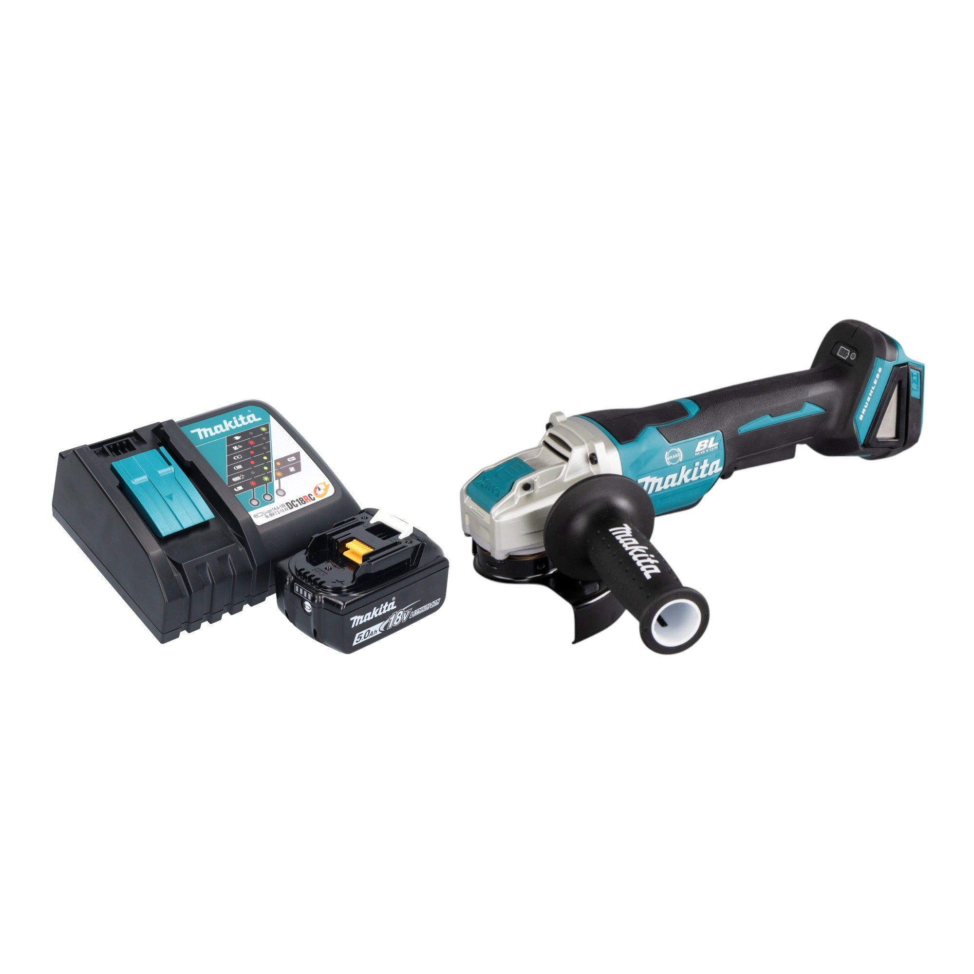 Makita DGA 520 RT1X1 Akku Winkelschleifer 18 V 125 mm X LOCK Brushless 1x Akku 5 0 Ah Ladegeraet 0 - toolbrothers