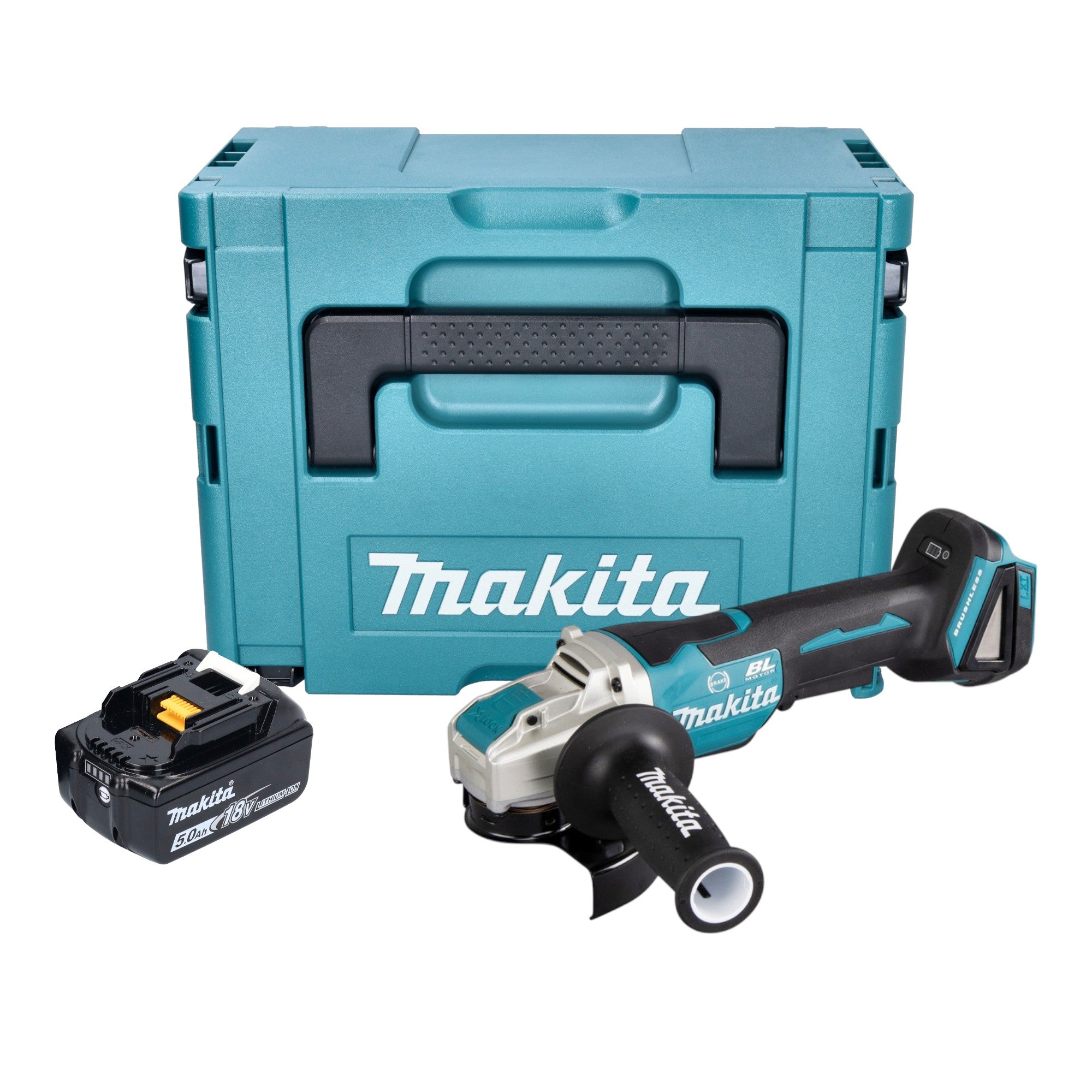 Makita DGA 520 T1JX1 Akku Winkelschleifer 18 V 125 mm X LOCK Brushless 1x Akku 5 0 Ah Makpac ohne Ladegeraet 0 - toolbrothers