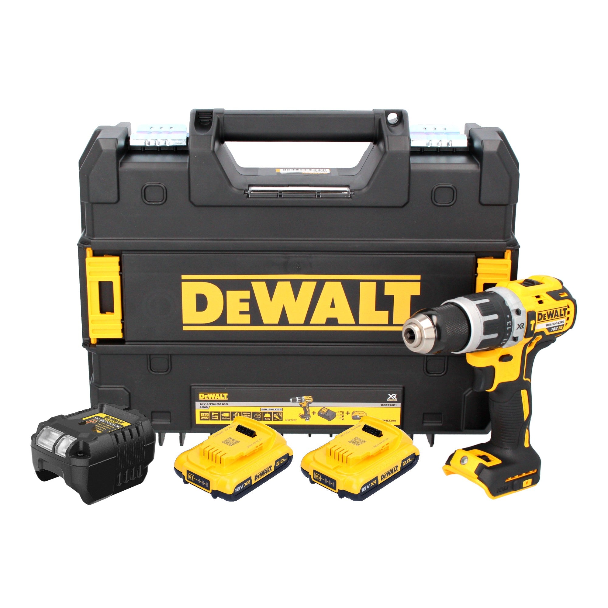 DeWalt DCD 796 D2T Akku Schlagbohrschrauber 18 V 70 Nm Brushless 2x Akku 2 0 Ah Ladegeraet TSTAK 0 - toolbrothers